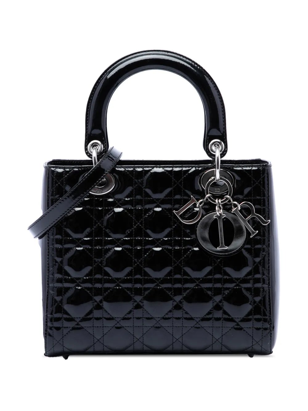 2010 Medium Patent Cannage Lady Dior satchel