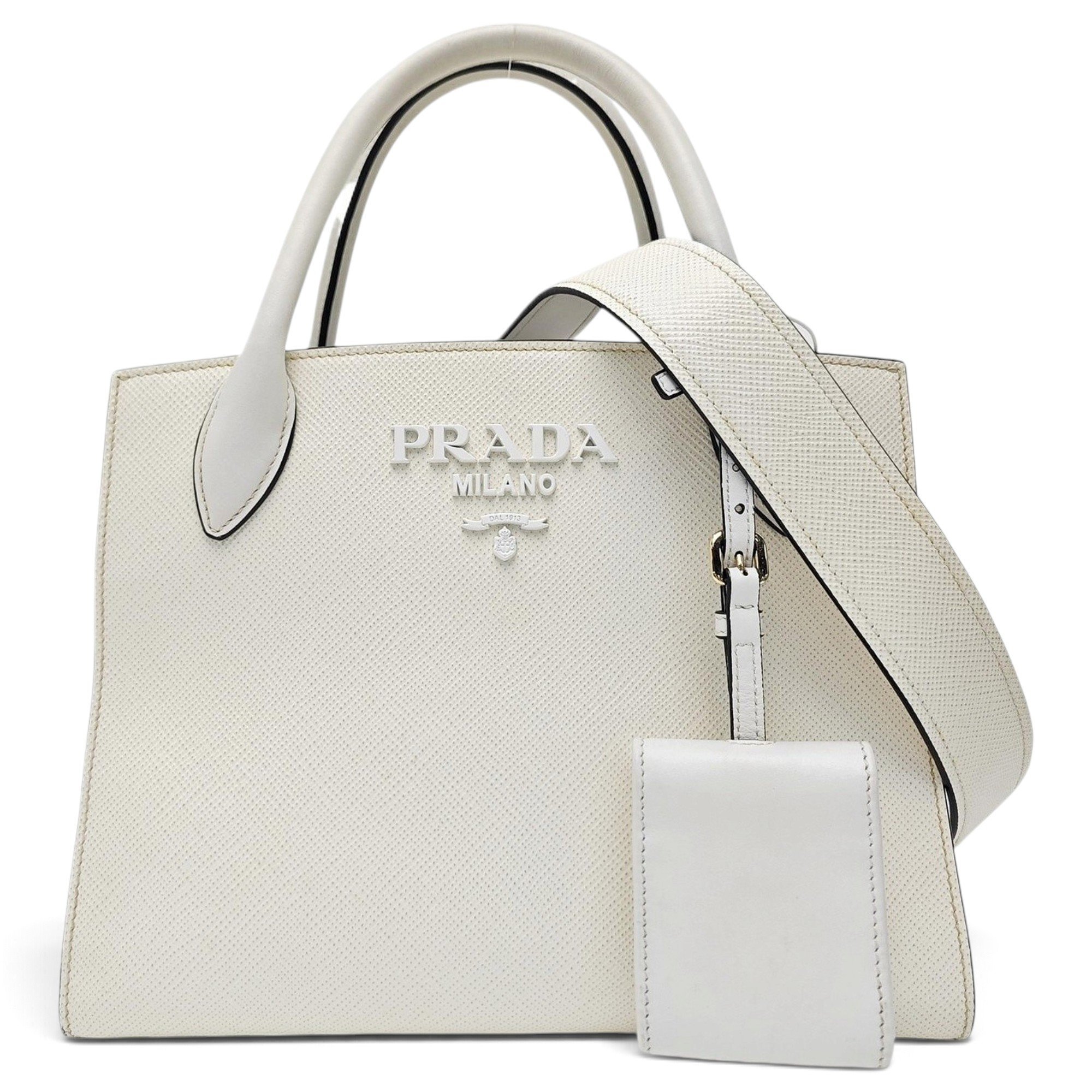 Monochrome leather handbag