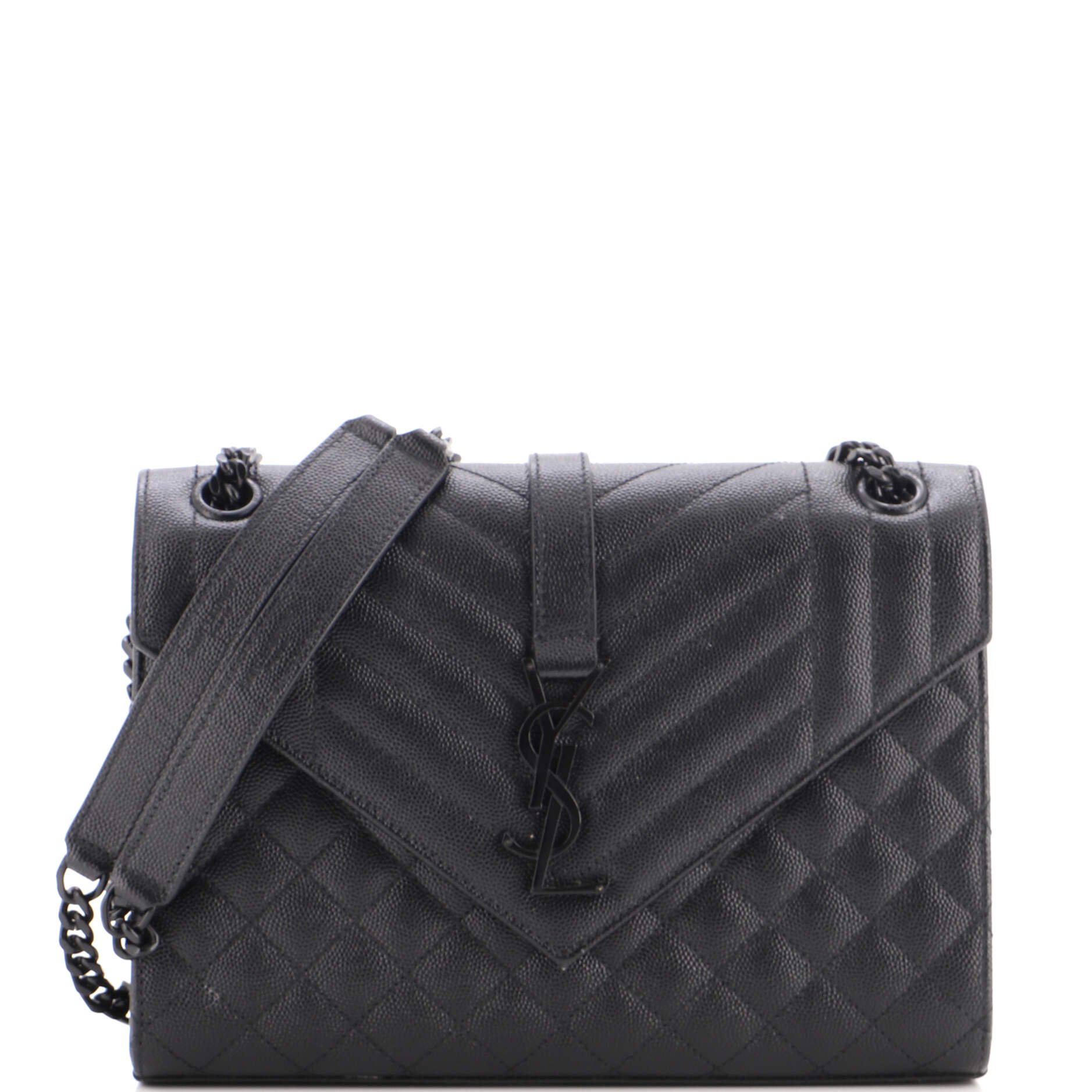 Classic Monogram Envelope Satchel Mixed Matelasse Leather Medium