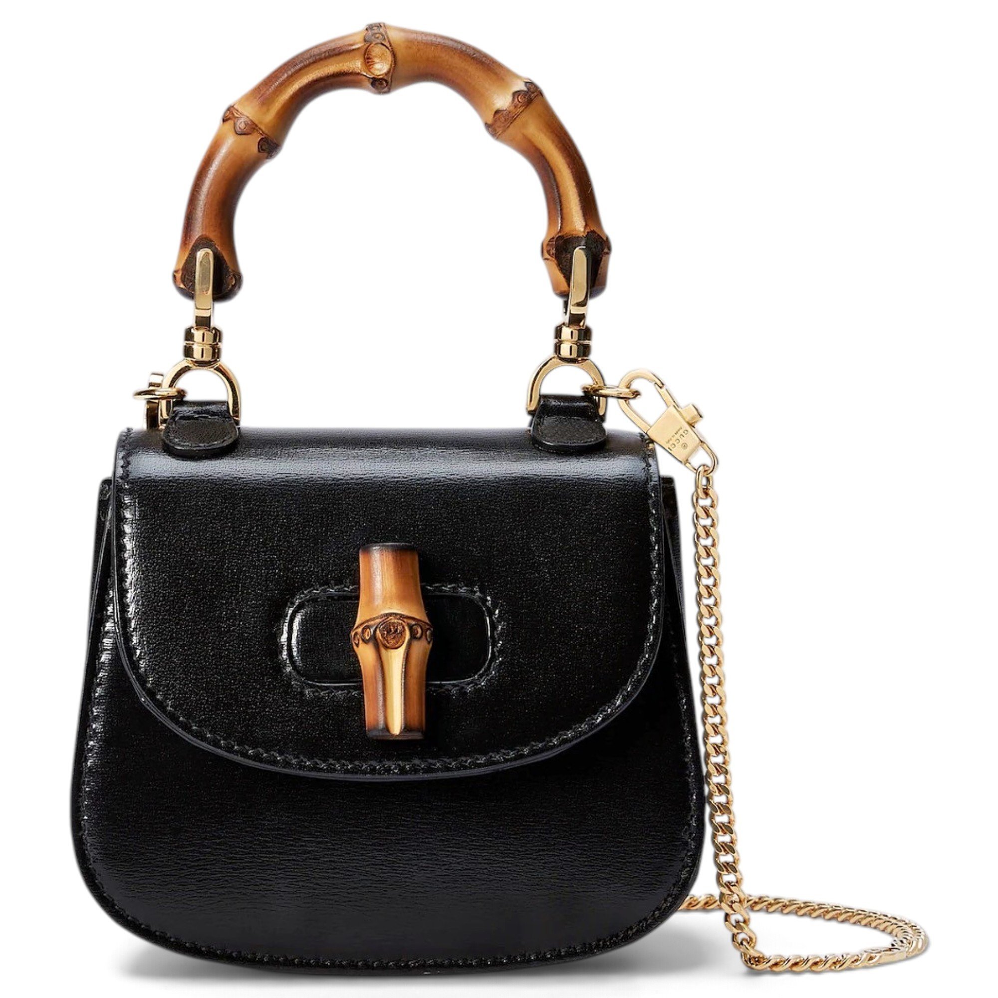 Convertible Bamboo Top Handle leather handbag