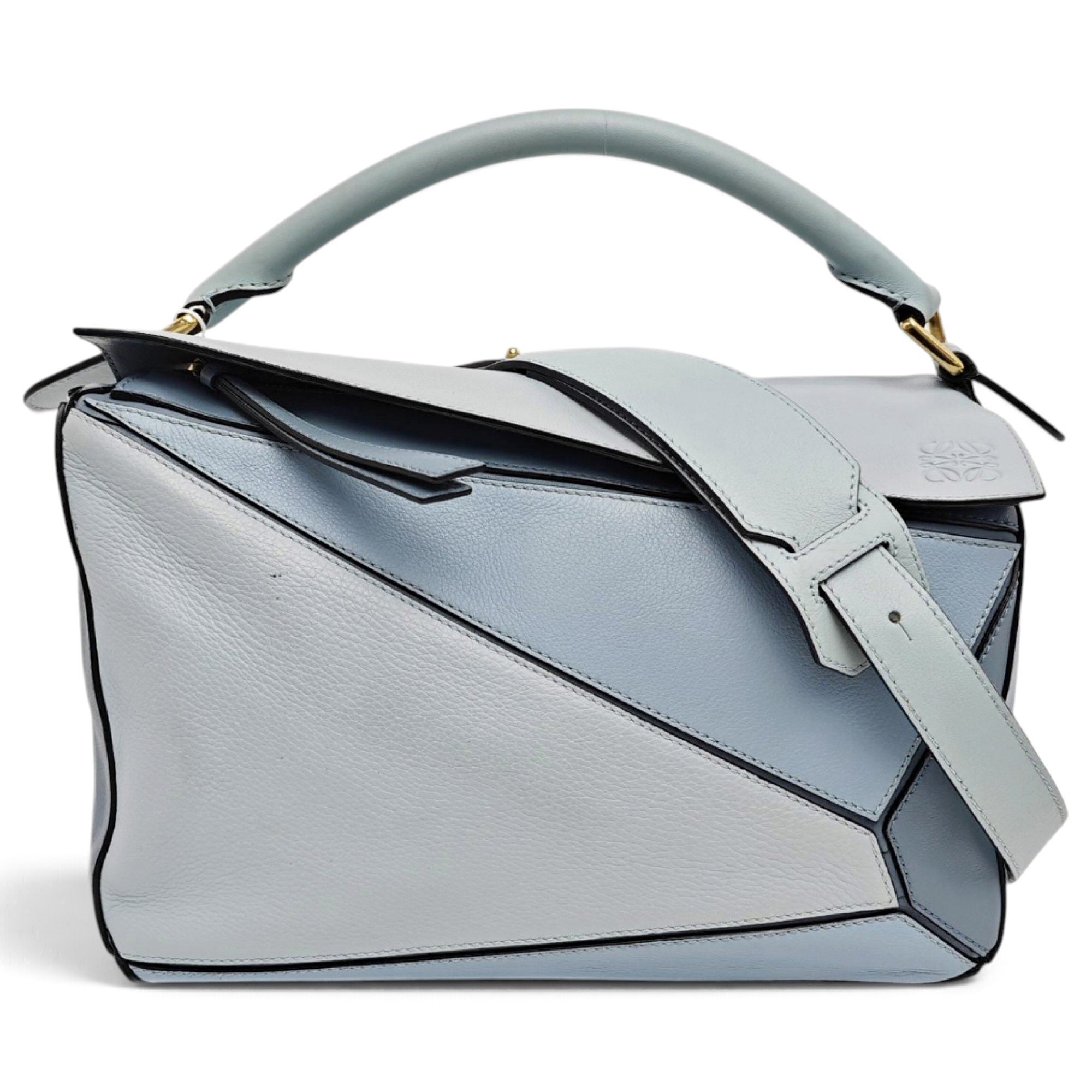 Puzzle leather handbag