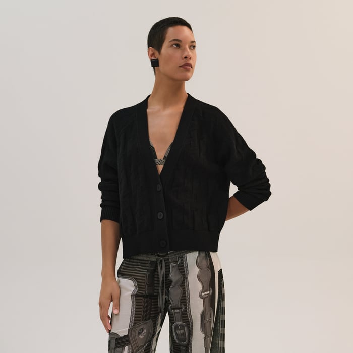 "H" long-sleeve cardigan