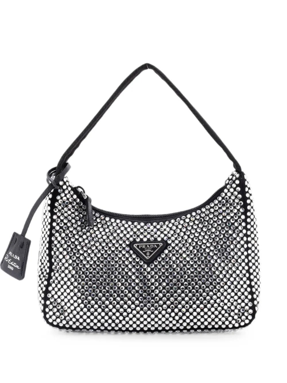 Re-Edition 2000 Crystal Embellished Satin Mini hobo bag