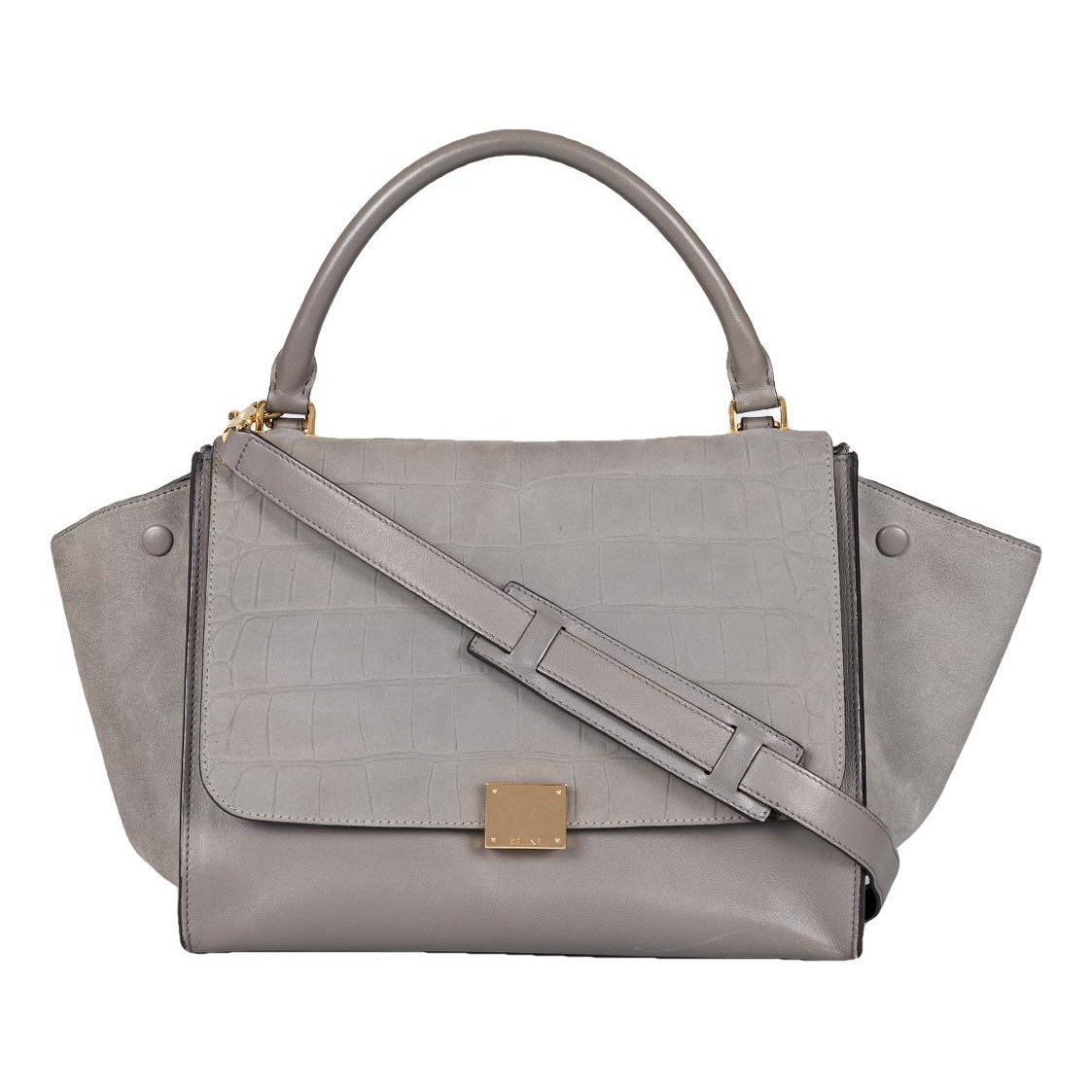 Trapèze leather handbag