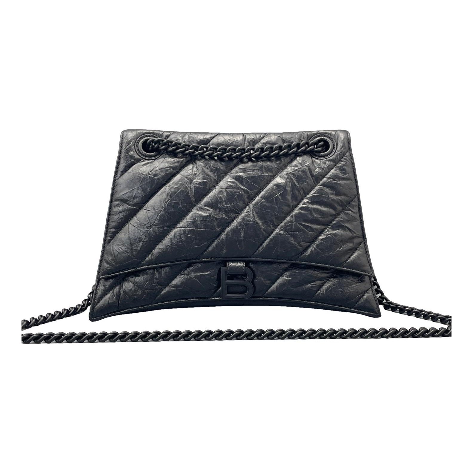 Crush leather handbag