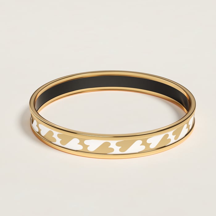 Orfèvre Jaune or Blanc Cartes a Jouer Bangle