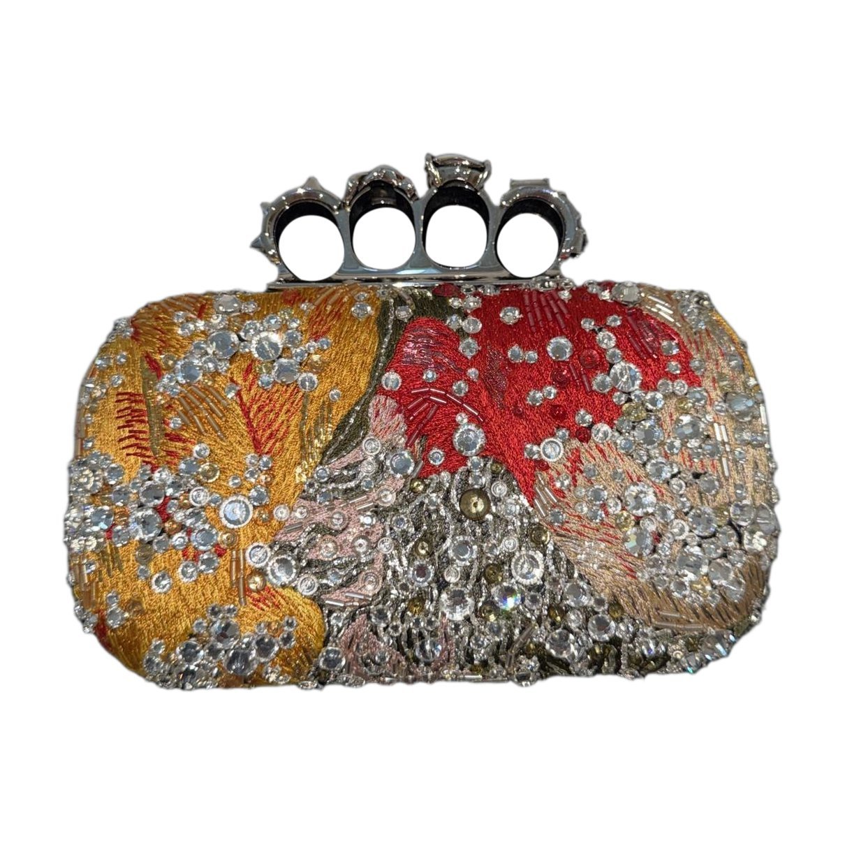 Knuckle leather clutch bag
