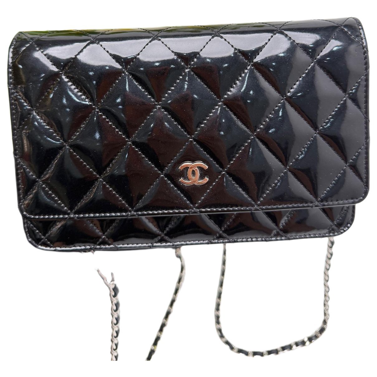 Trendy CC Wallet on Chain leather handbag