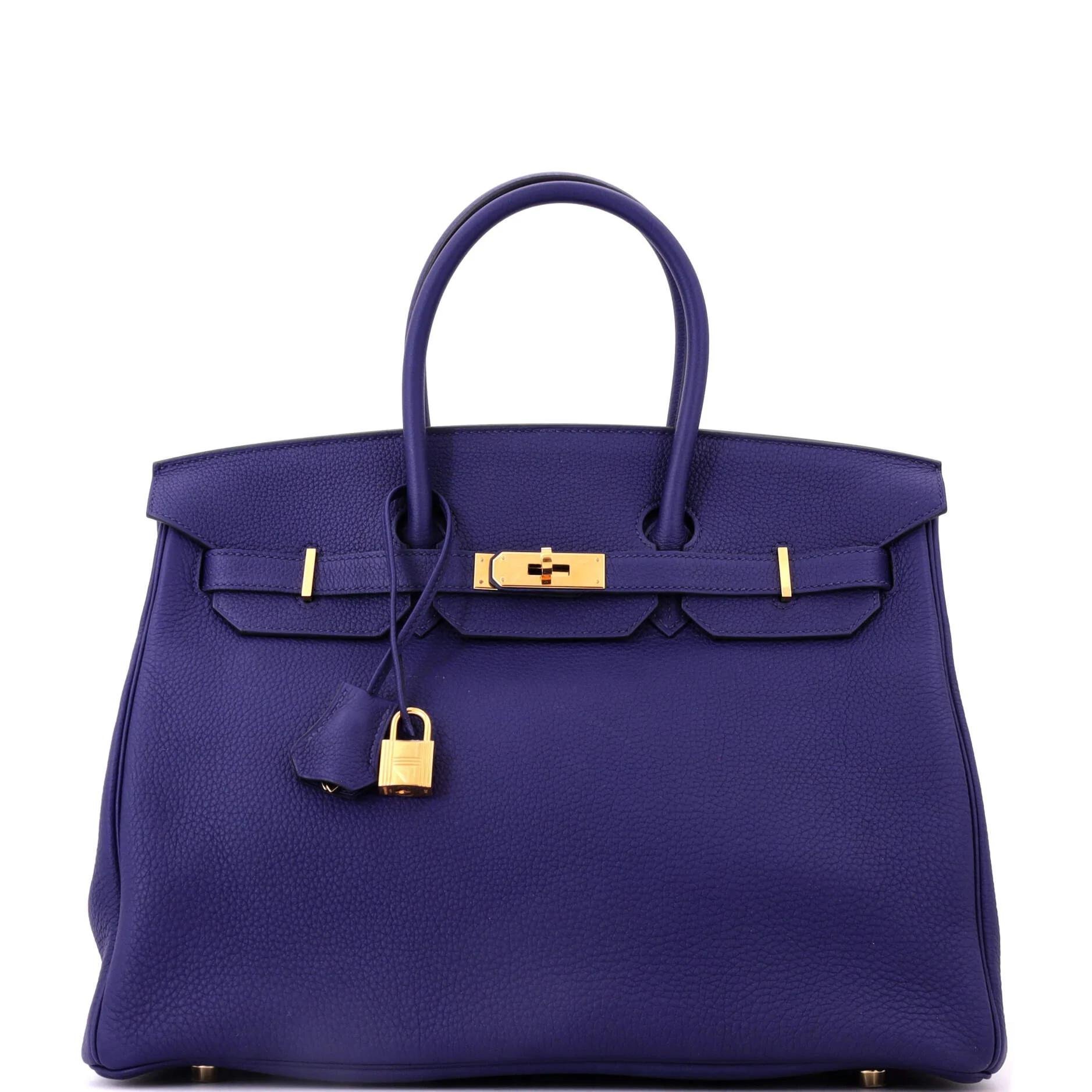 Hermes Birkin 35 Handbag Bleu Encre Togo Leather 2018