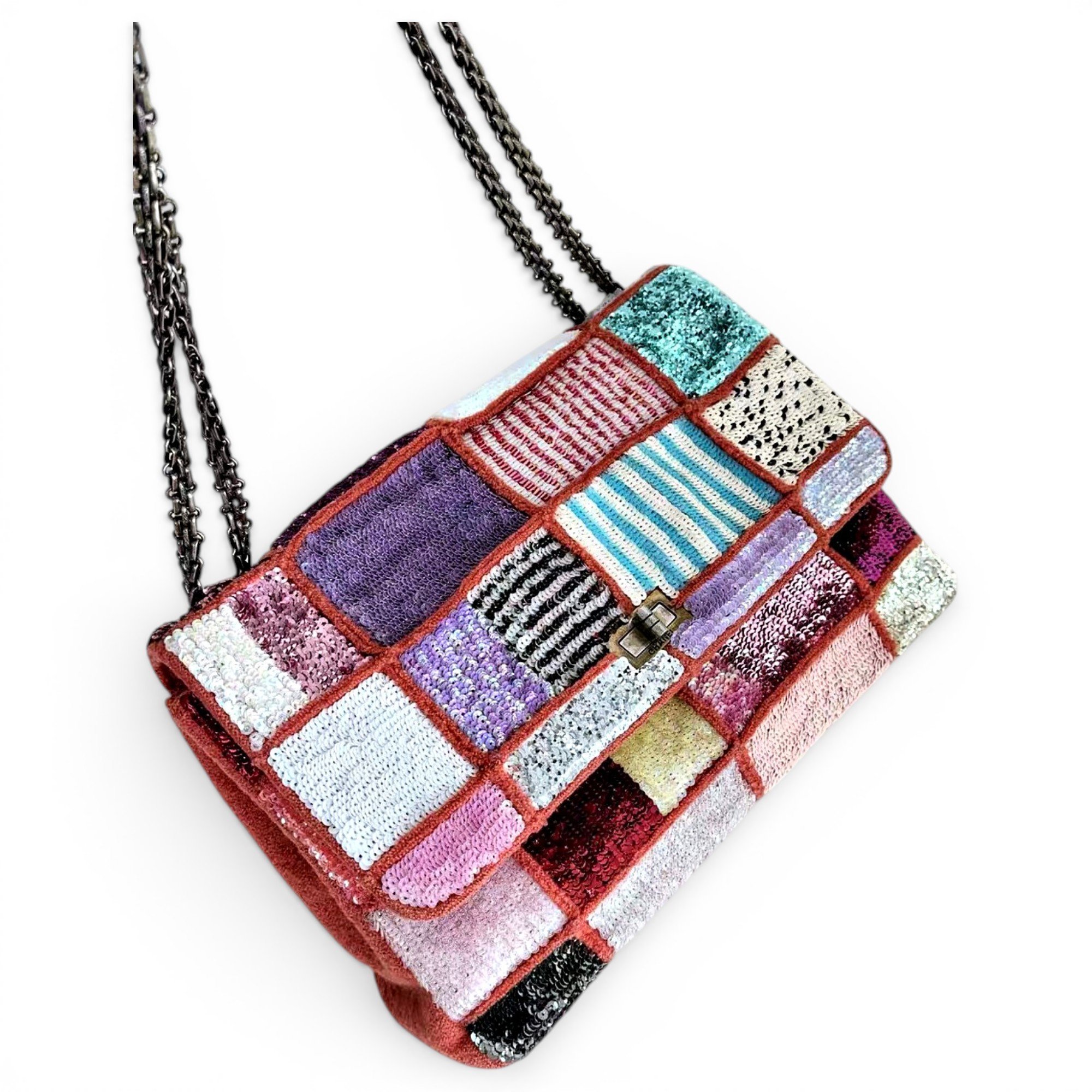 2.55 glitter crossbody bag