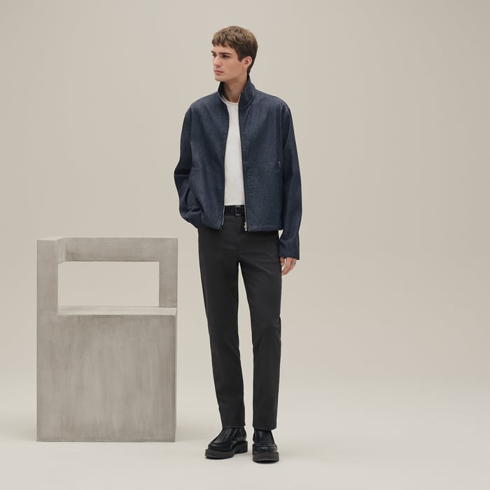 Indigo Zipped Denim Jacket Shirt