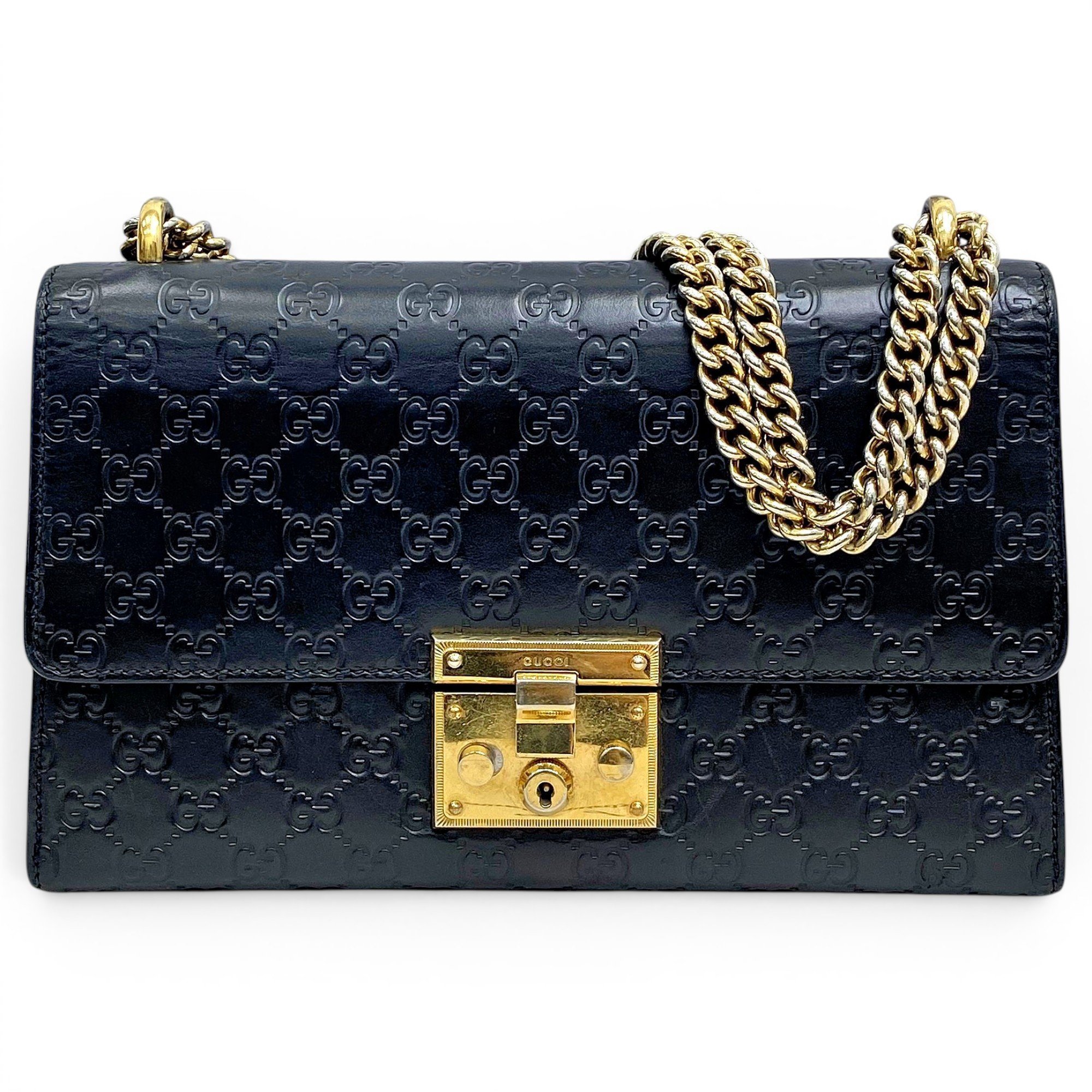 Padlock leather handbag