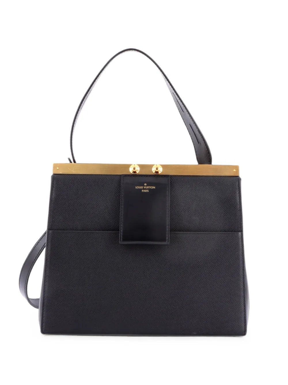 City Frame Top Handle Bag Taiga Leather satchel