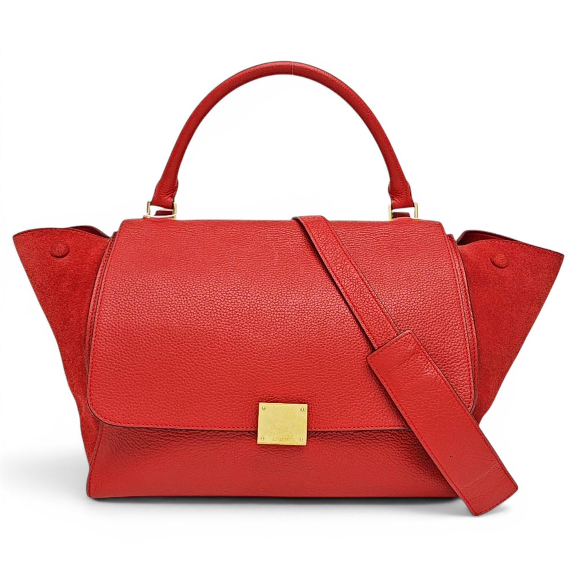 Trapèze leather handbag