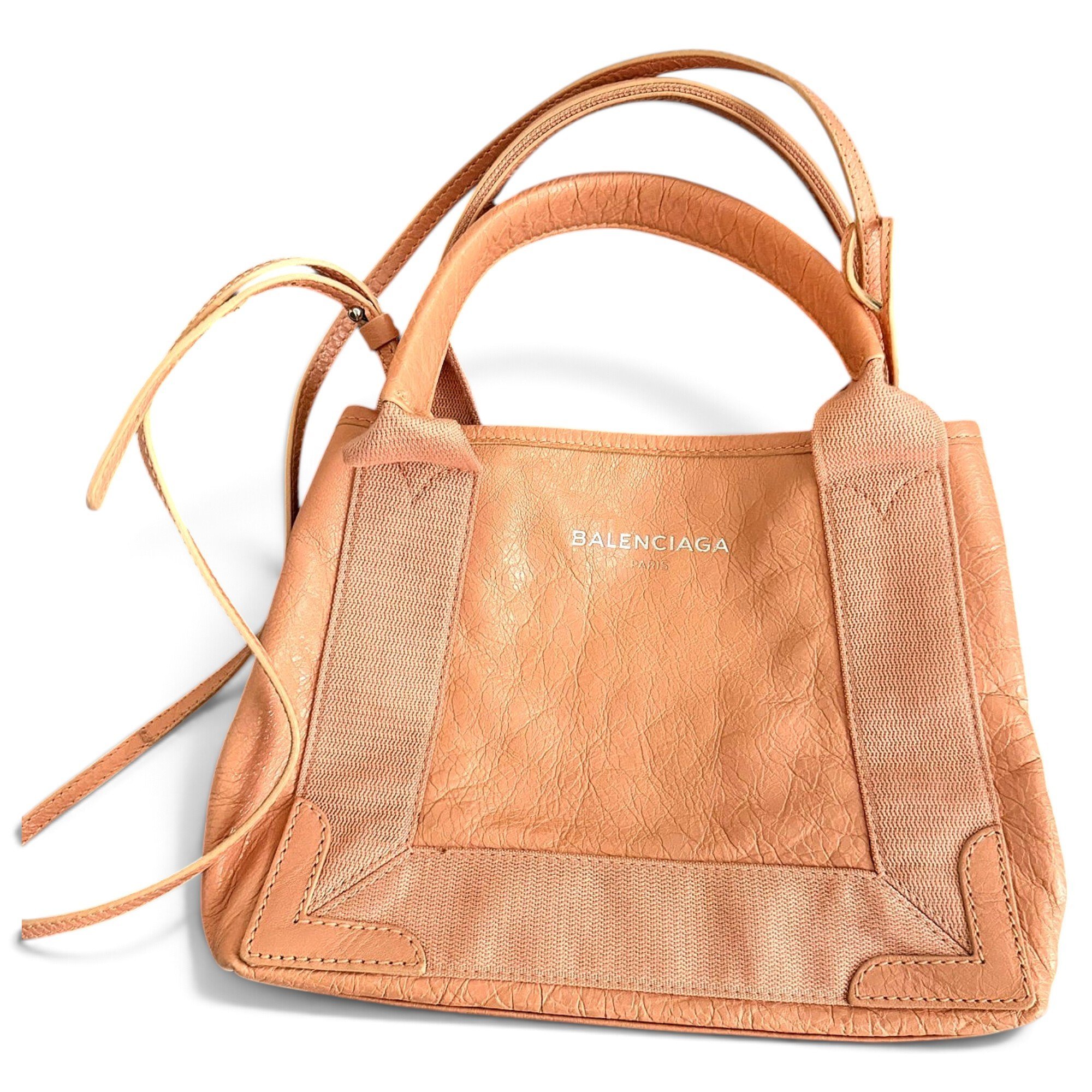 Navy cabas leather tote