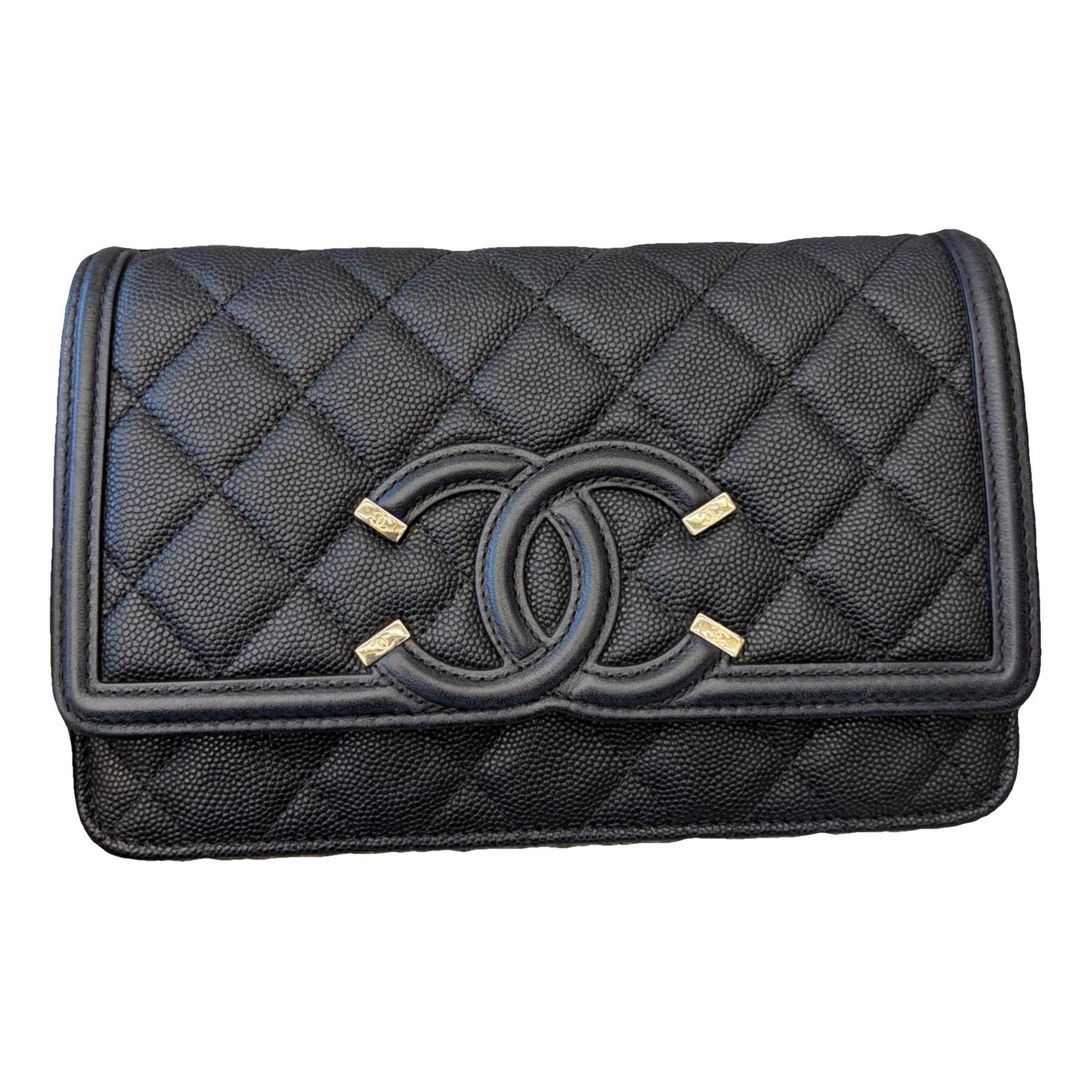 Wallet On Chain Double C leather crossbody bag