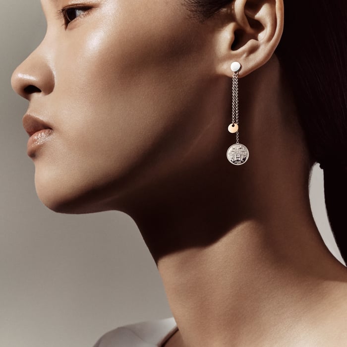 Sans Coloris Hermès Ex-libris Earrings, Small Model