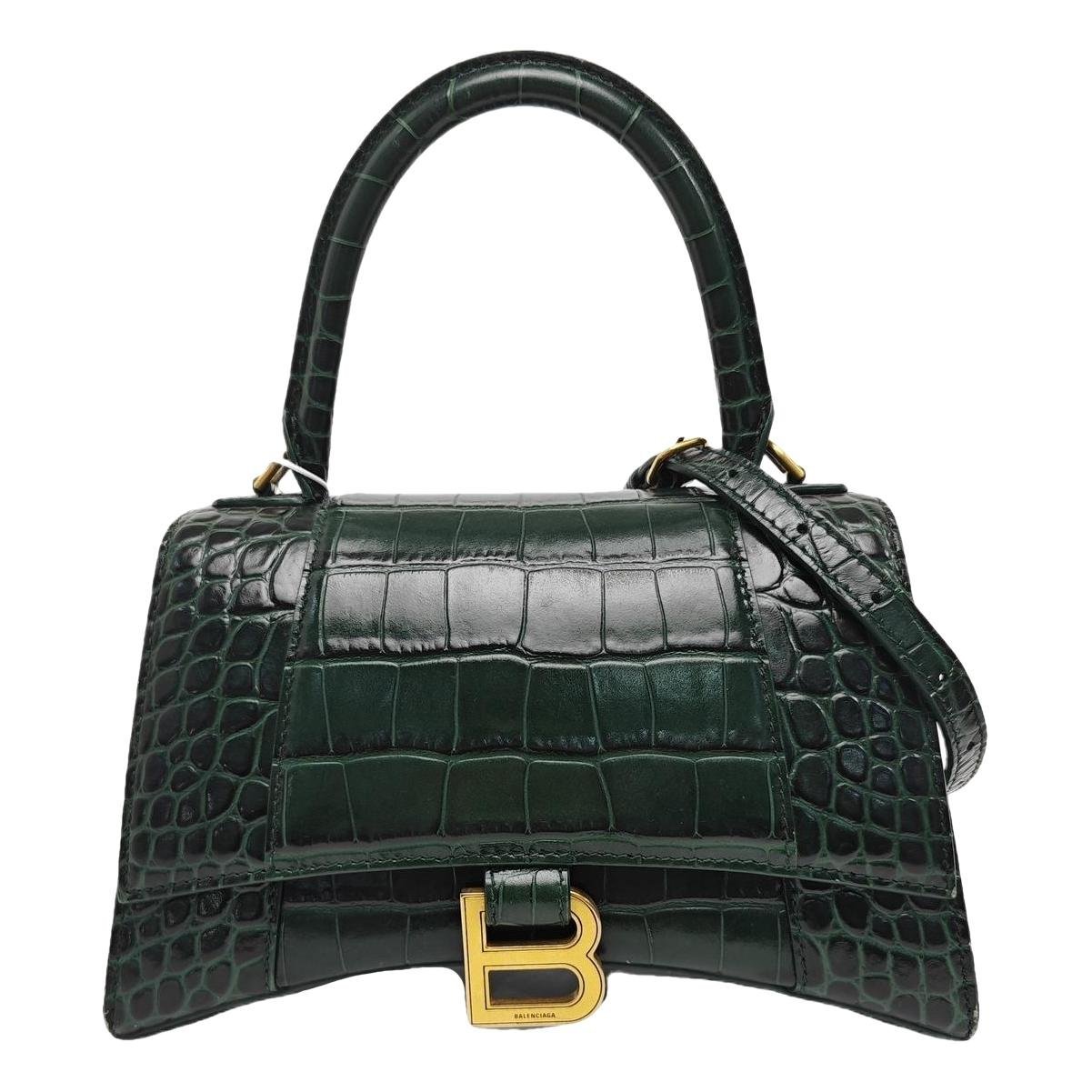 Hourglass leather handbag