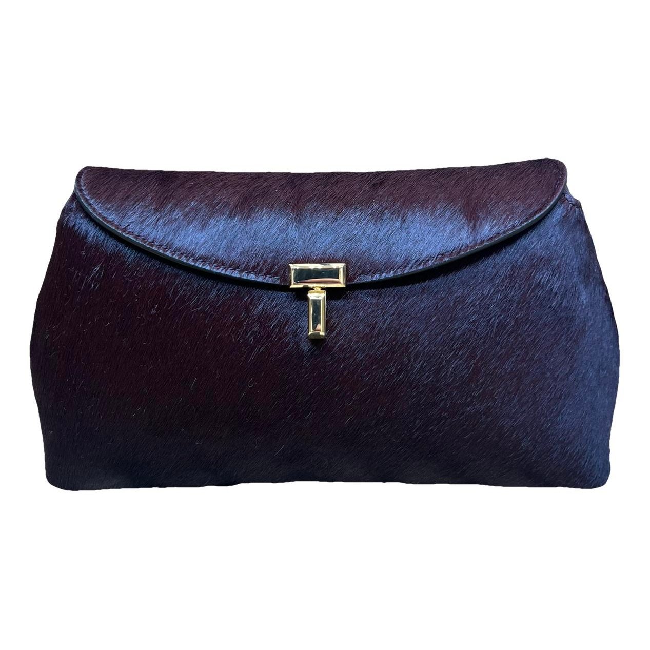 Toteme T-Lock leather clutch bag