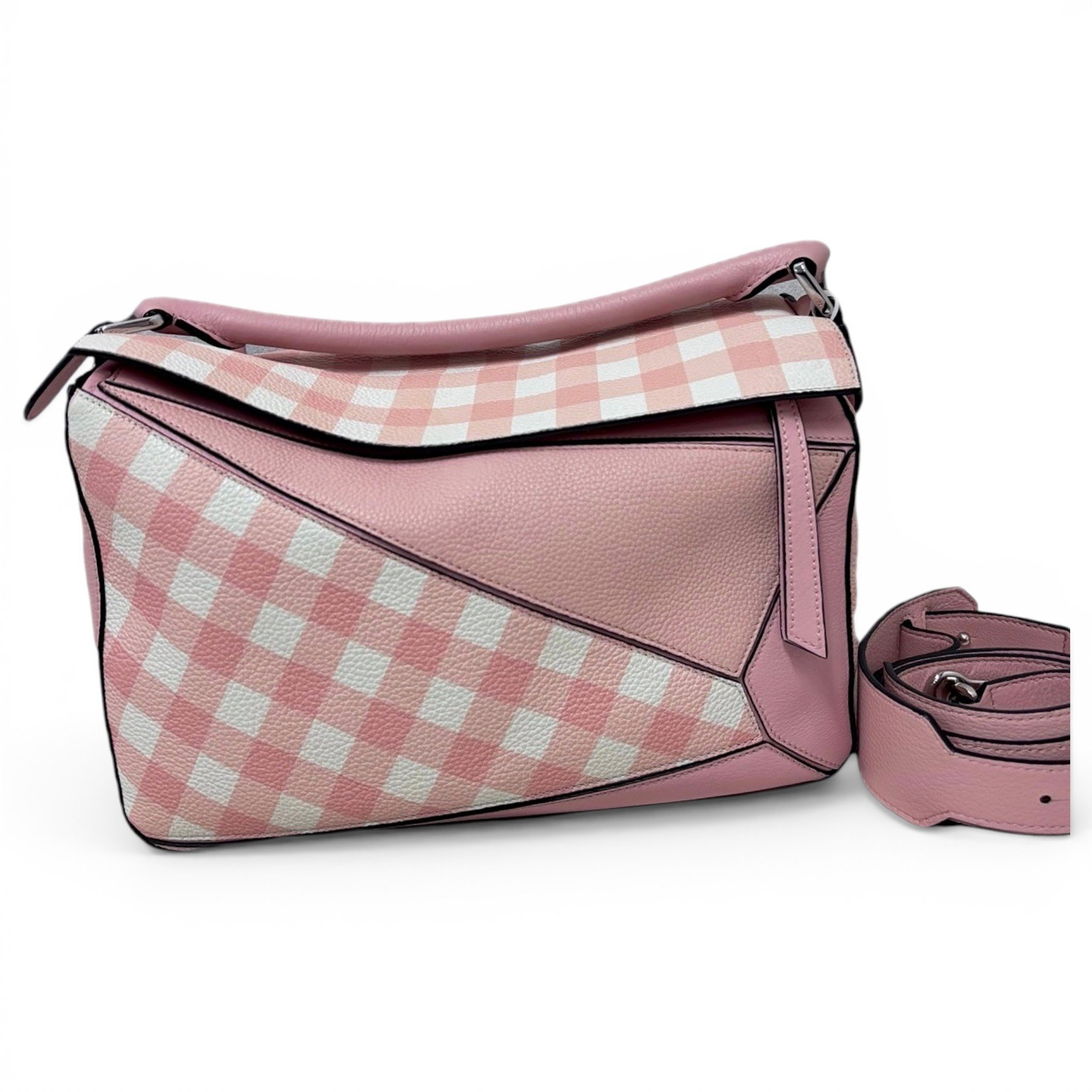 Puzzle leather handbag