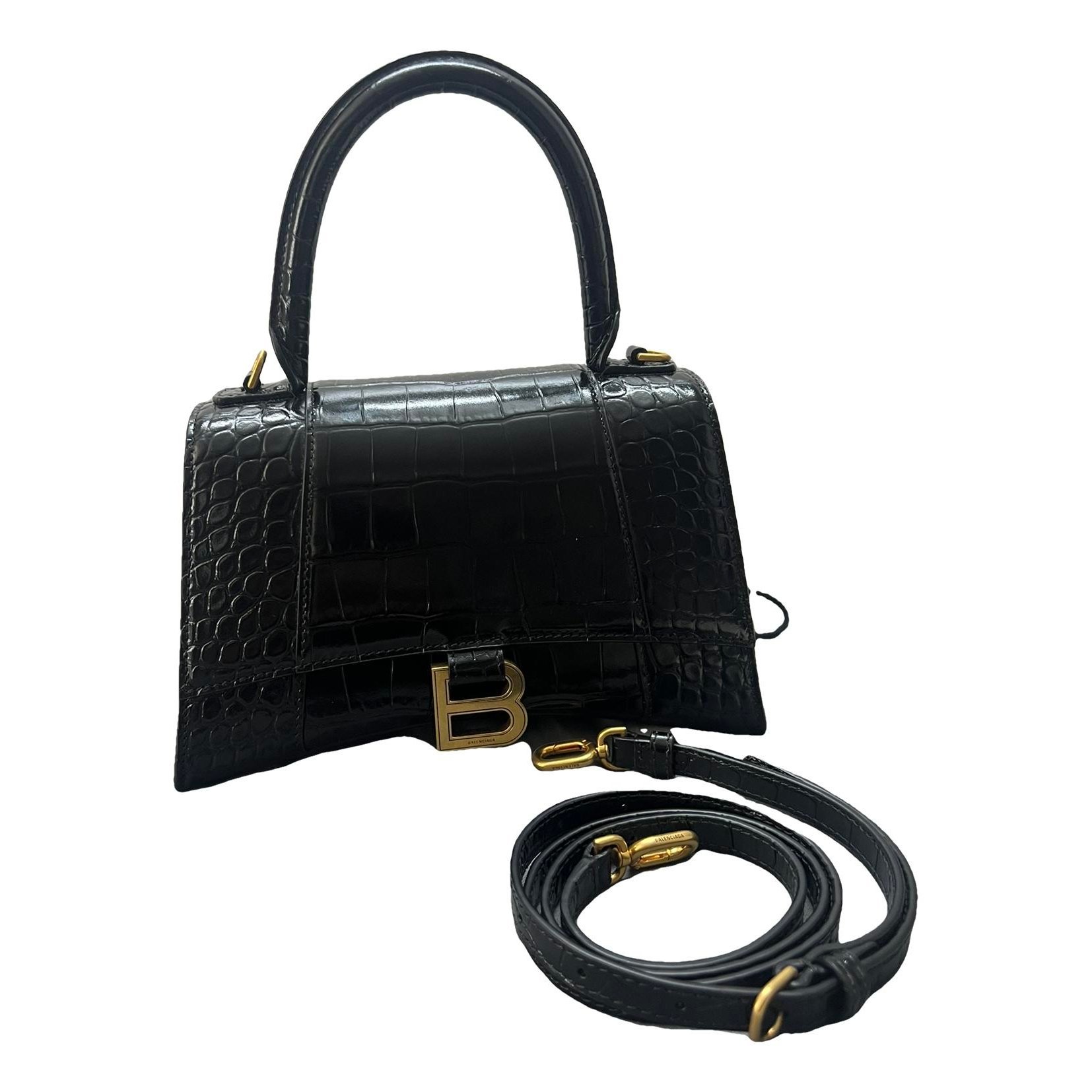 Hourglass leather crossbody bag