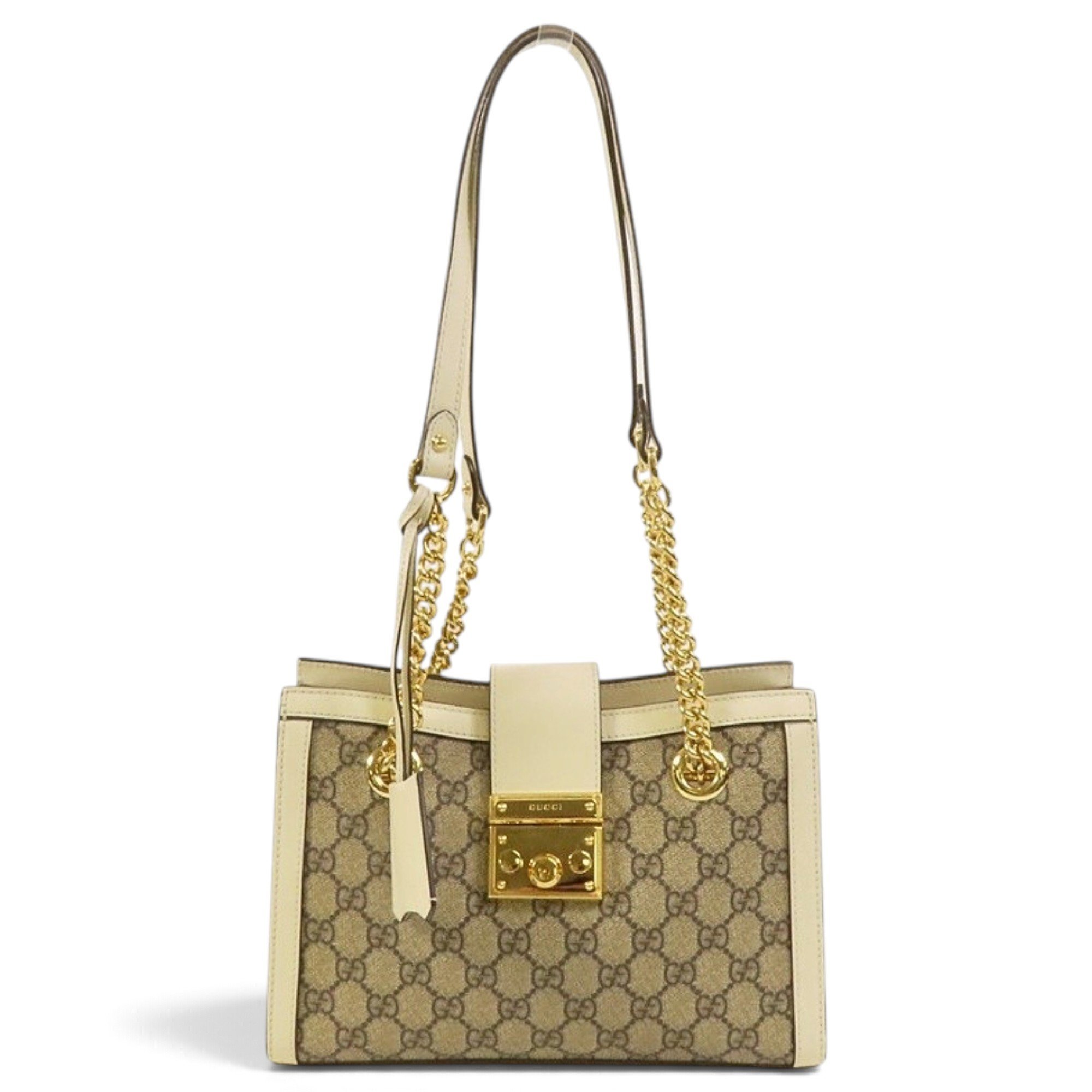 Padlock leather handbag