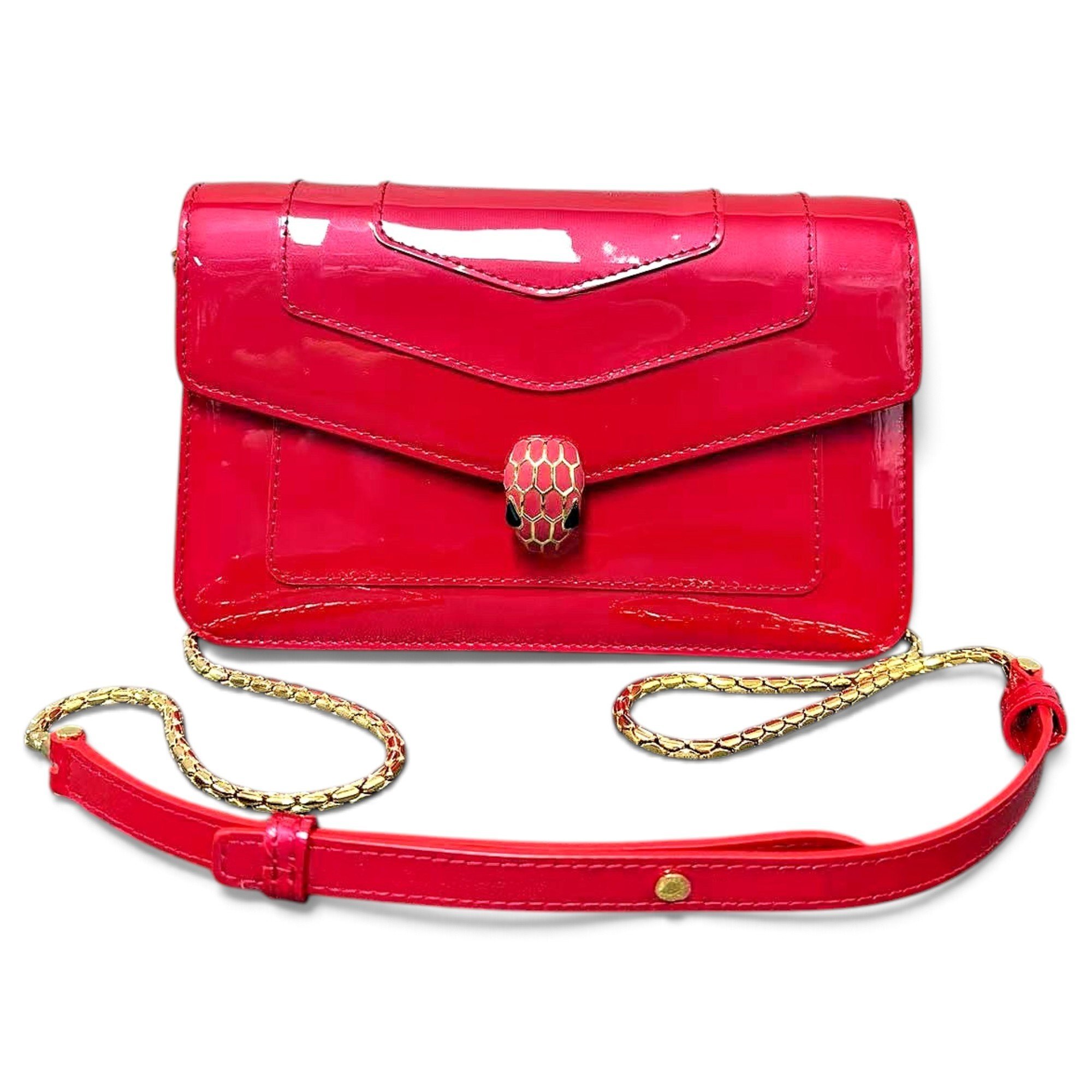 Serpenti patent leather handbag