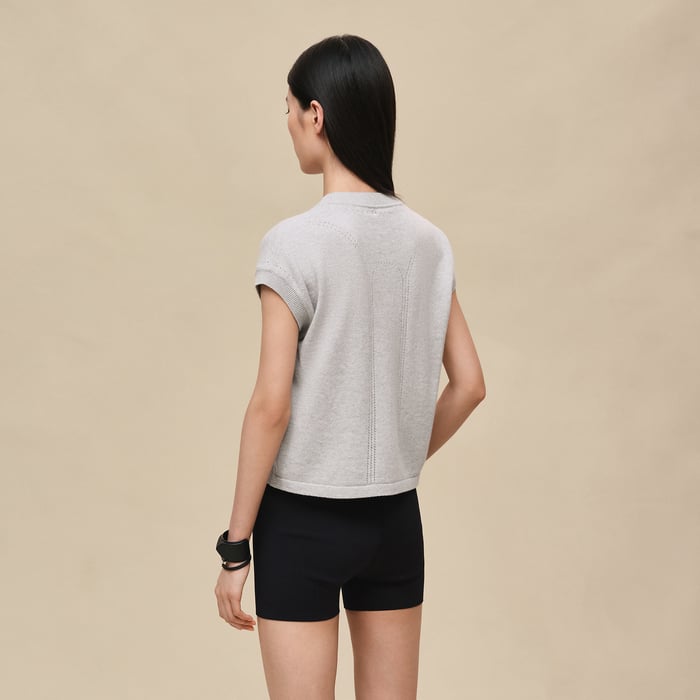 Gris Pervenche Short-sleeve Sweater