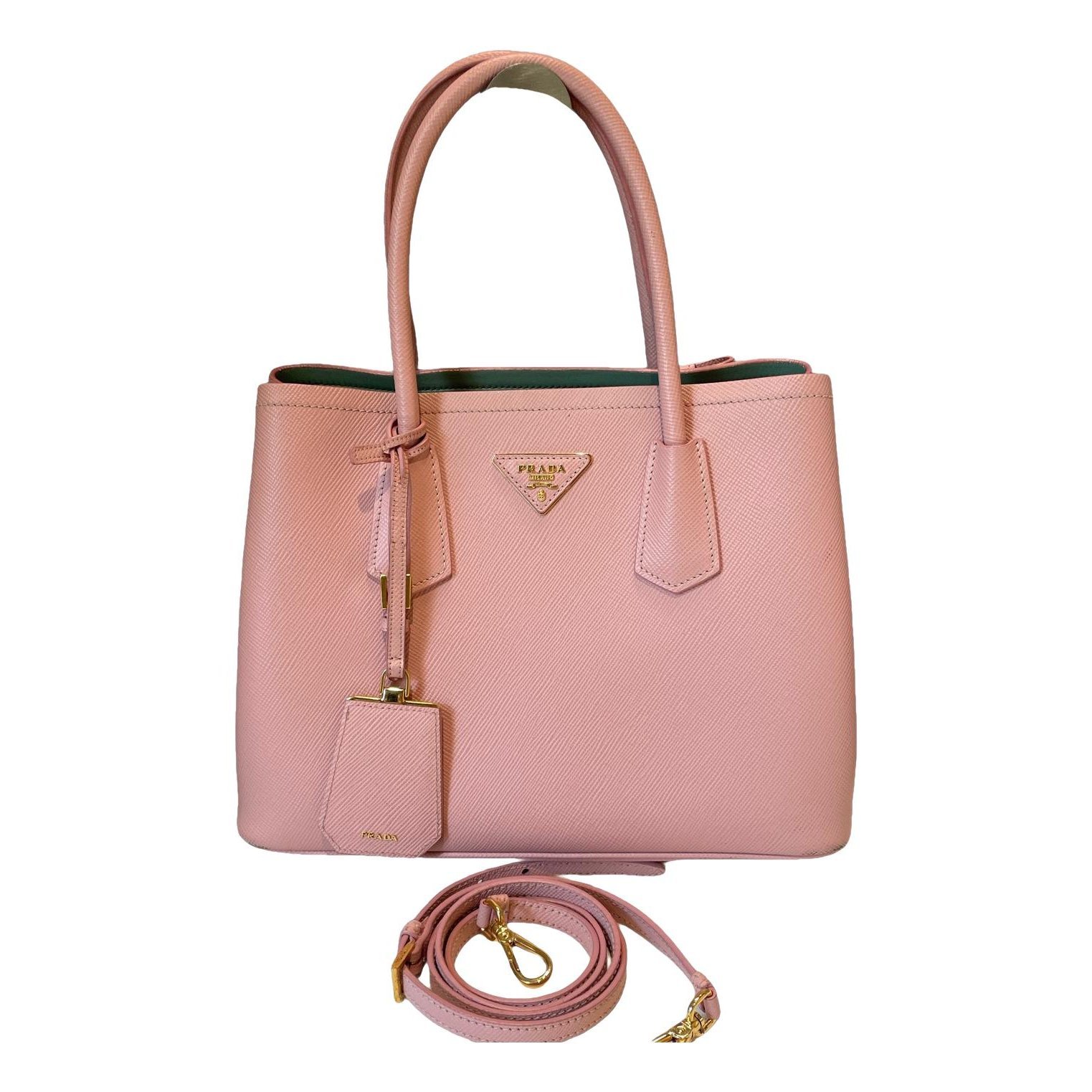 Double leather handbag