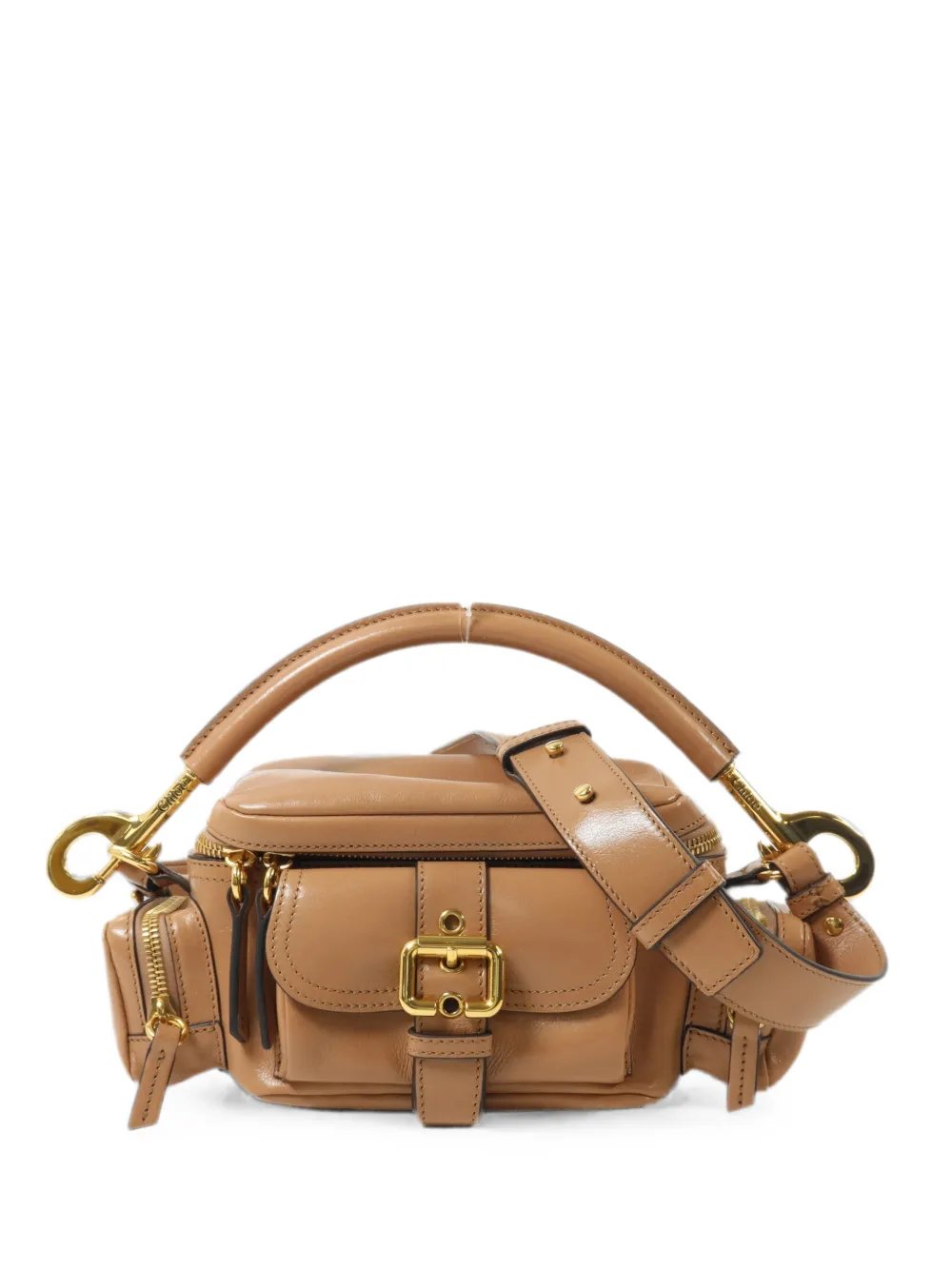 buckle-detail leather tote bag