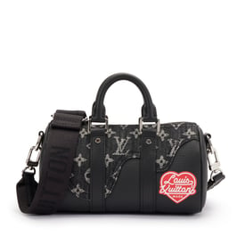 Louis Vuitton Virgil Abloh Black Monogram Denim and Taurillon Leather Keepall XS, 2019