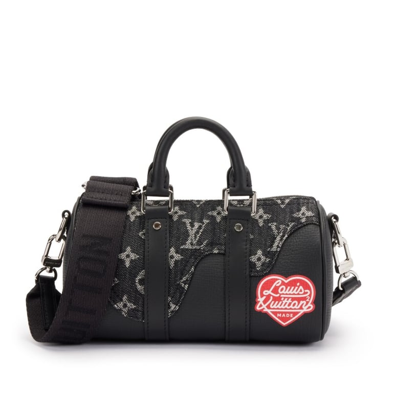 Louis Vuitton Virgil Abloh Black Monogram Denim and Taurillon Leather Keepall XS, 2019