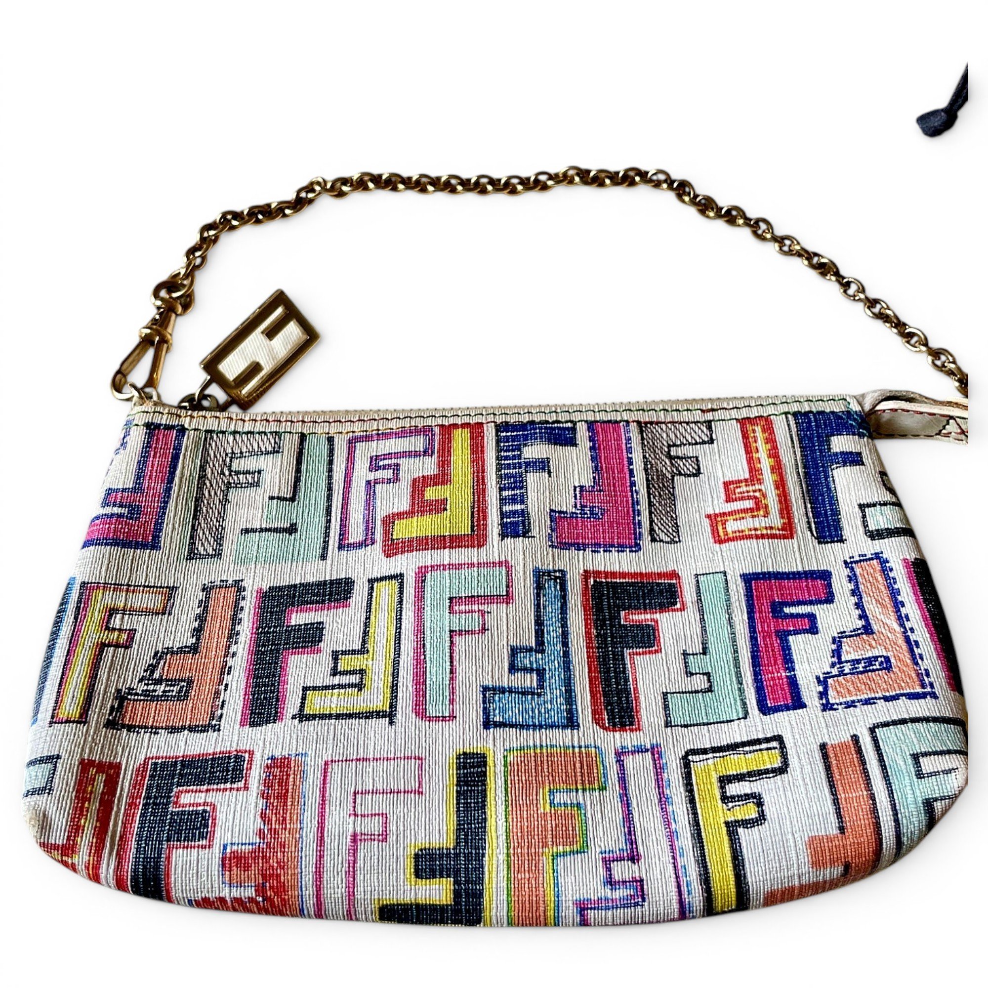 Baguette leather clutch bag