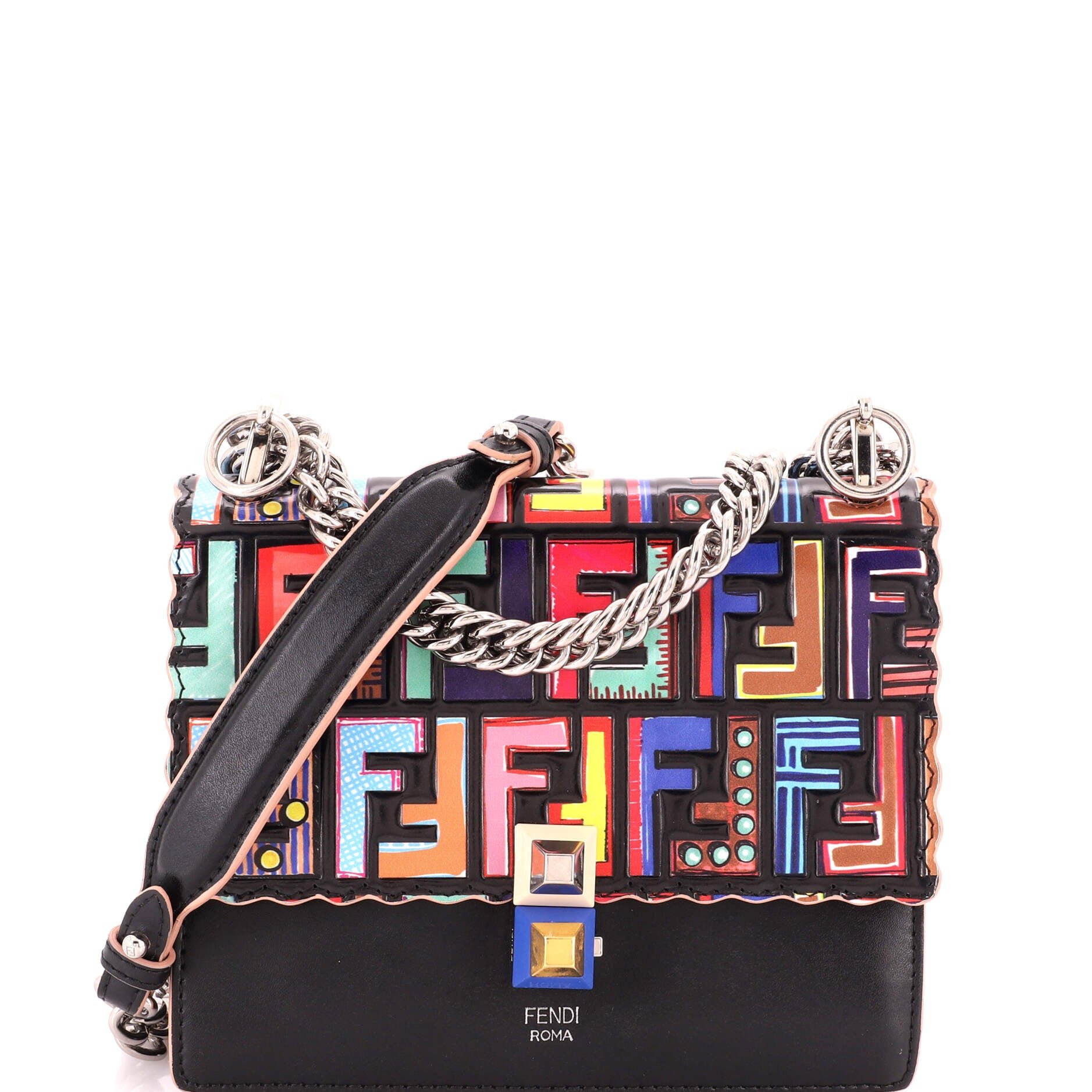 Kan I Bag Zucca Embossed Patent and Leather Small