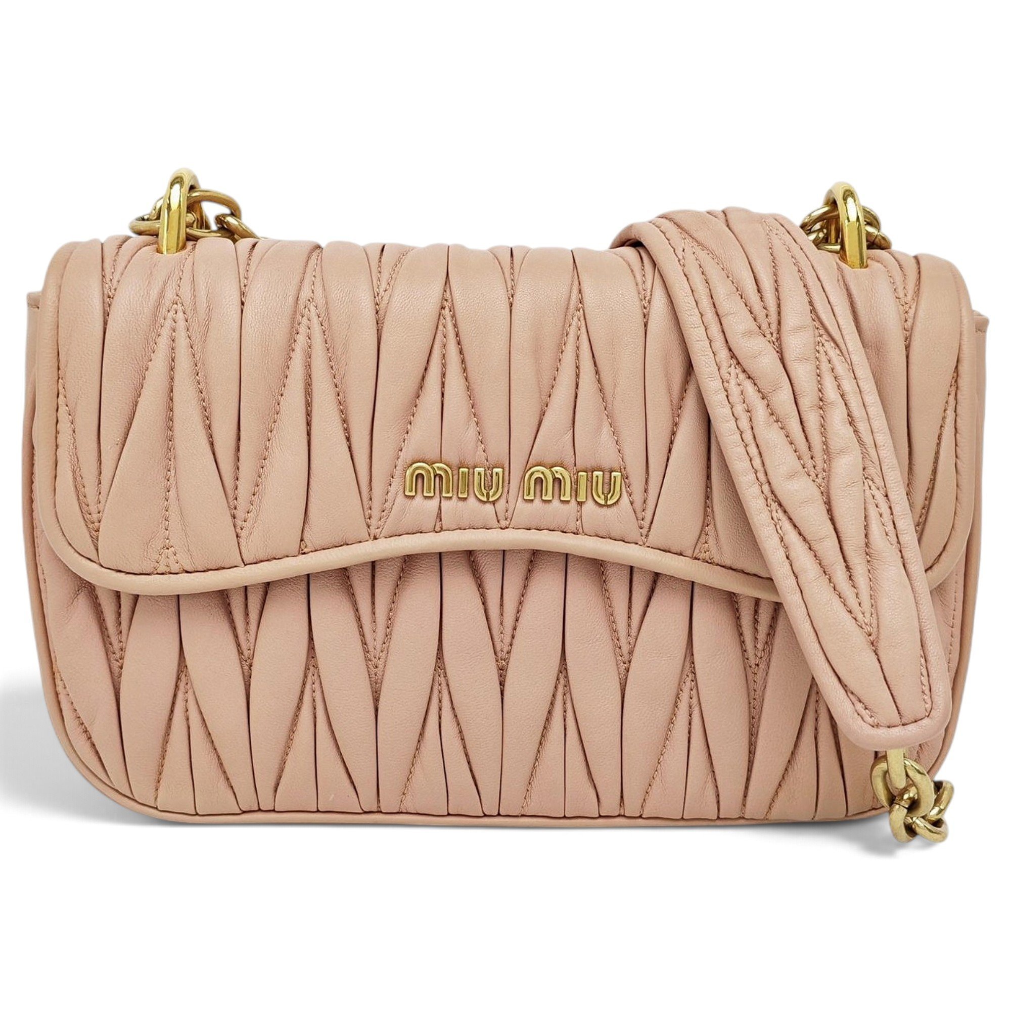 Miu Crystal leather crossbody bag