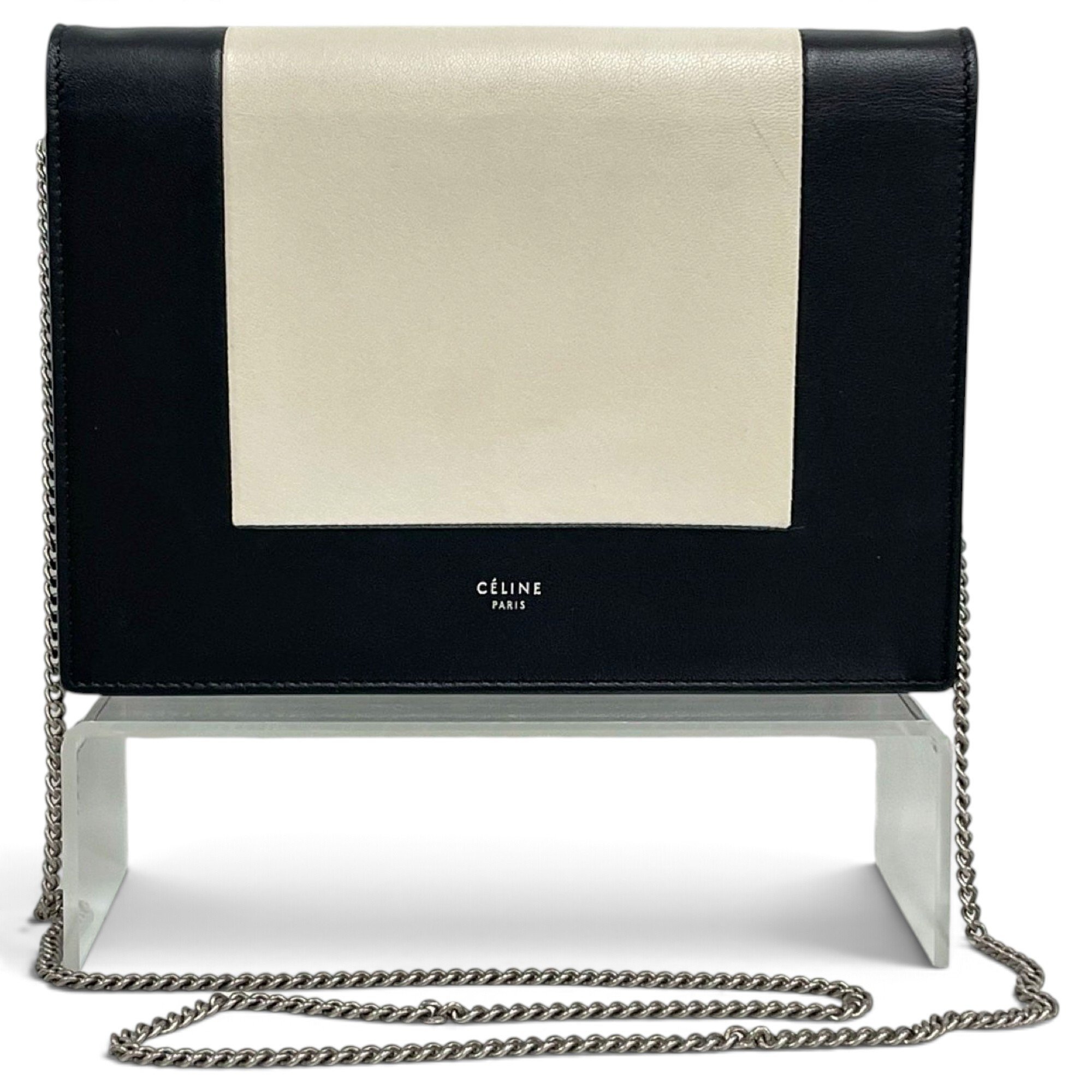 Frame leather handbag