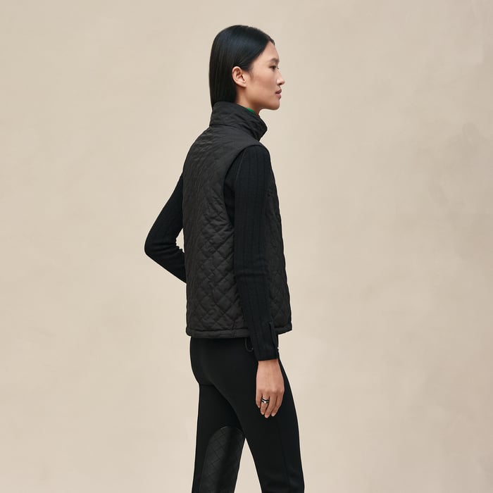 Noir Quilted Sleeveless Jacket