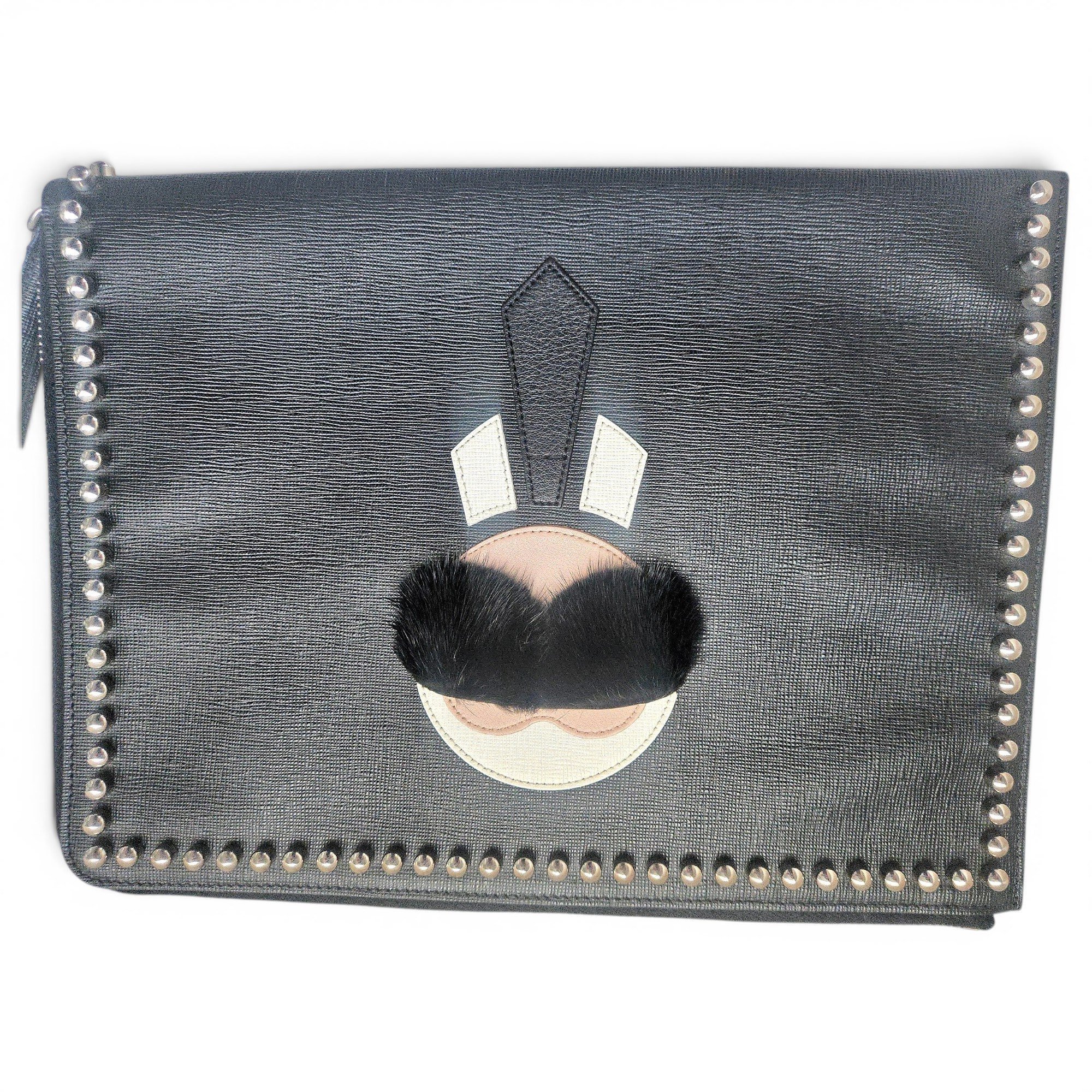 Leather clutch bag