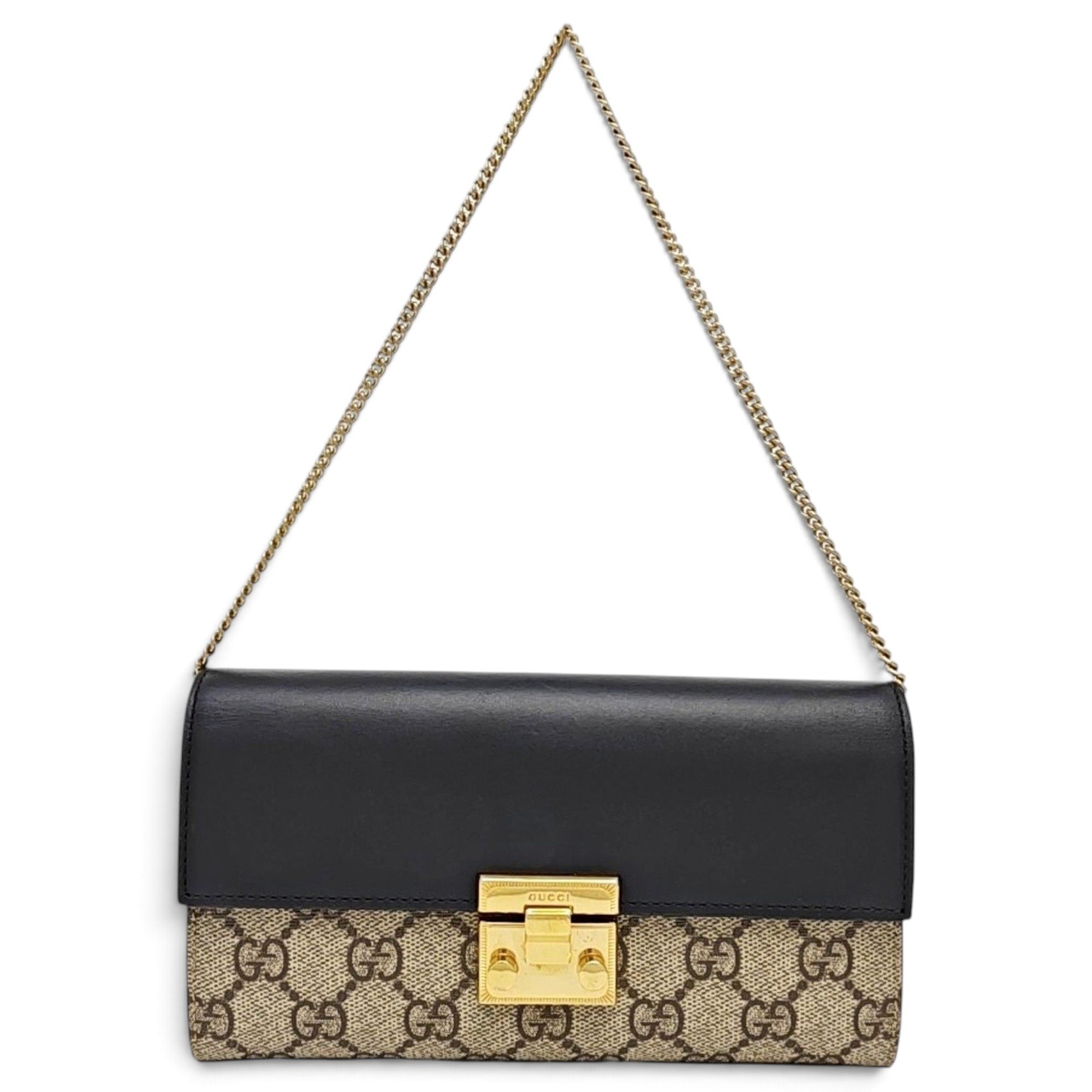 Padlock leather handbag