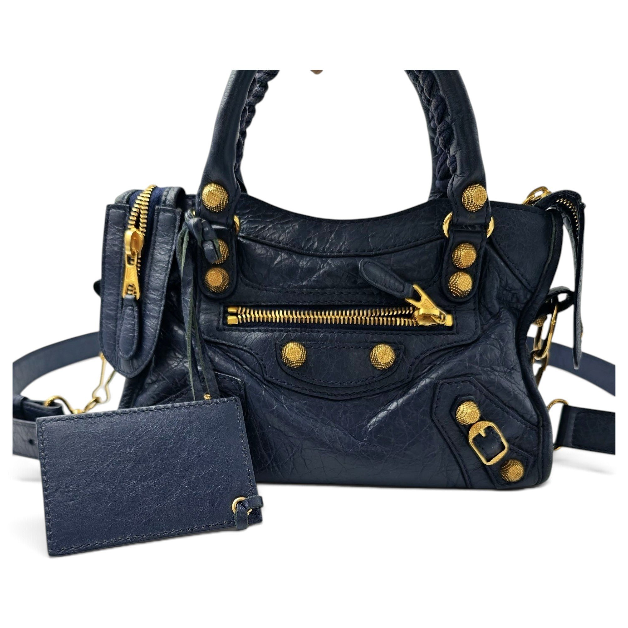 City leather handbag