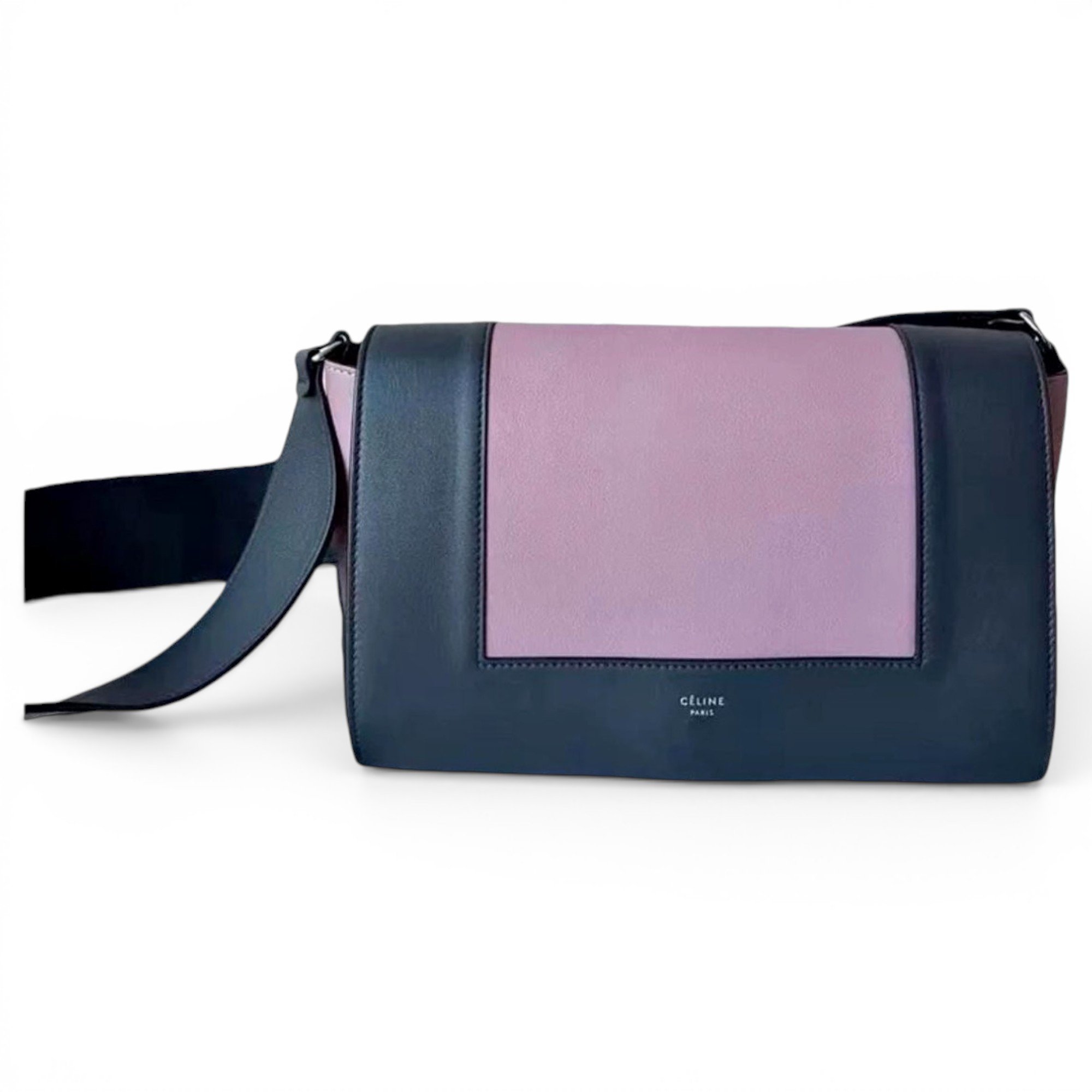 Frame leather handbag