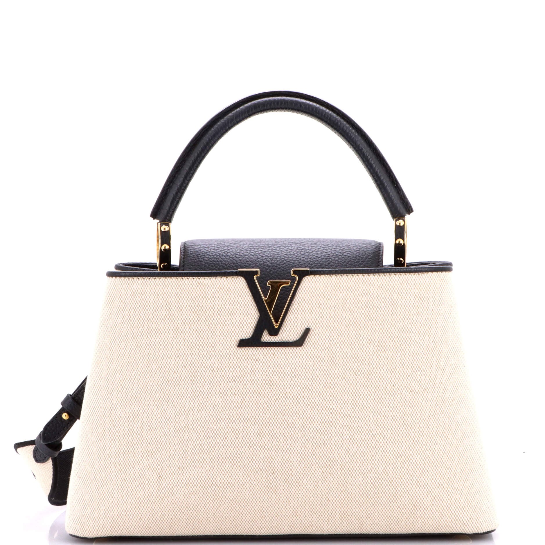 Capucines Bag Canvas with Taurillon Leather PM