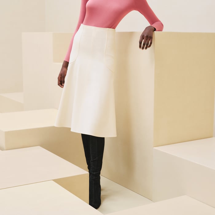 Blanc Cassé Flared Skirt