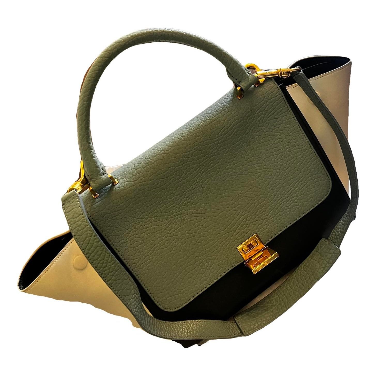 Trapèze leather handbag