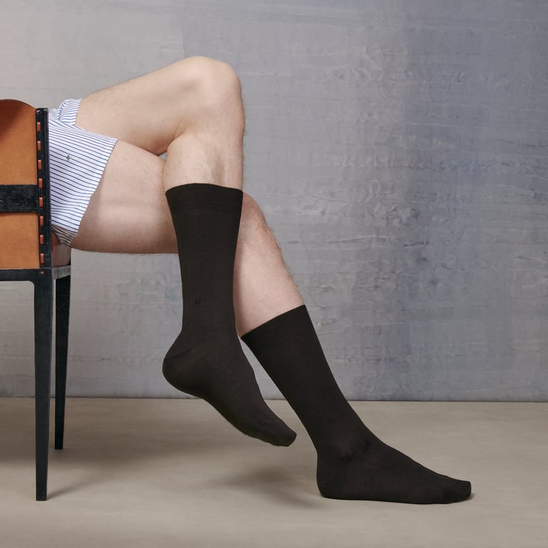 "H" embroidery socks
