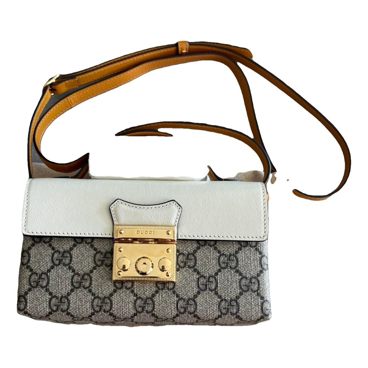 Padlock leather crossbody bag