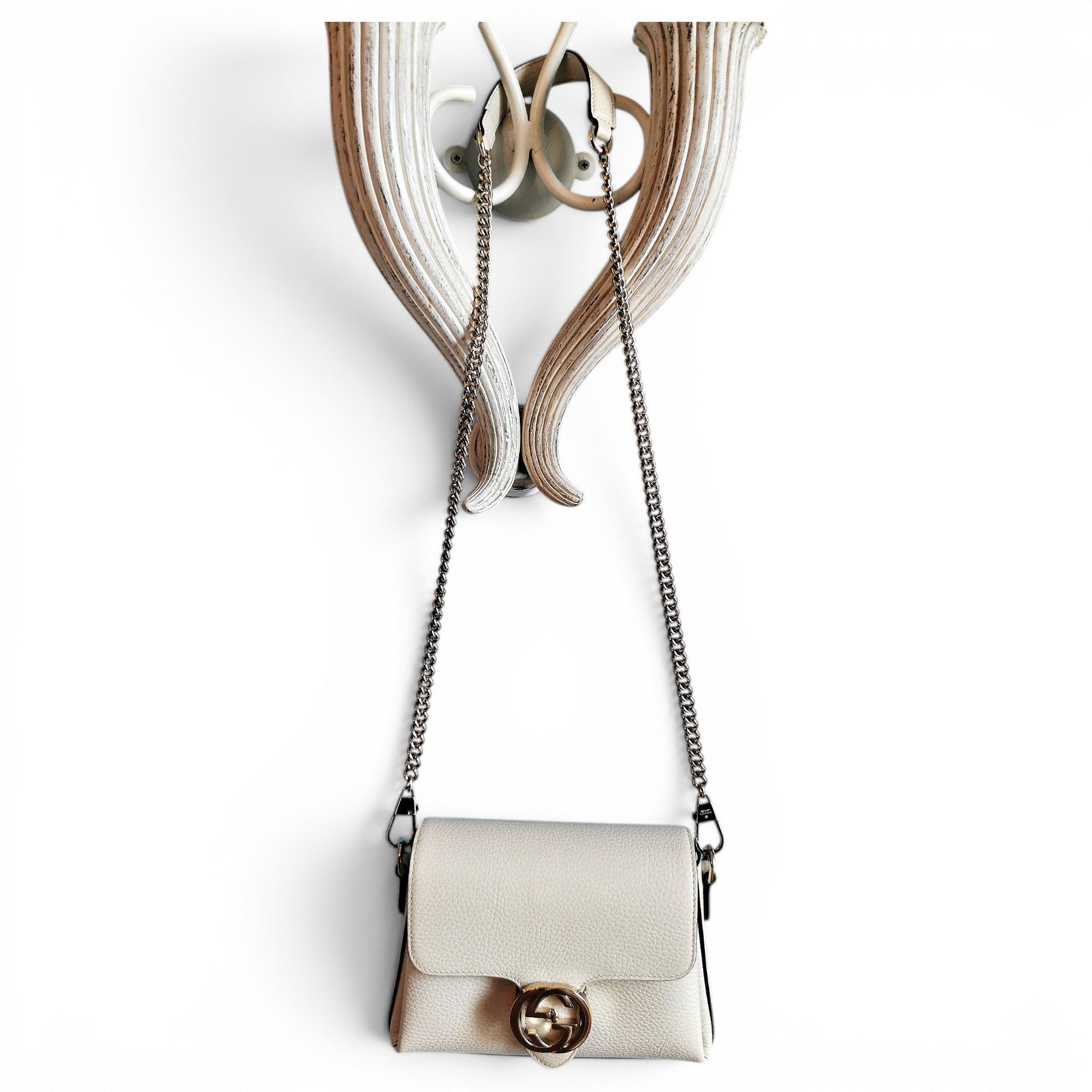 Interlocking leather handbag