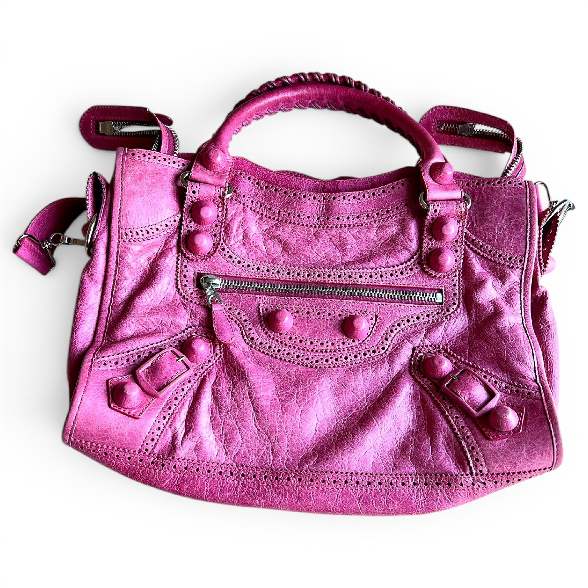 City leather handbag