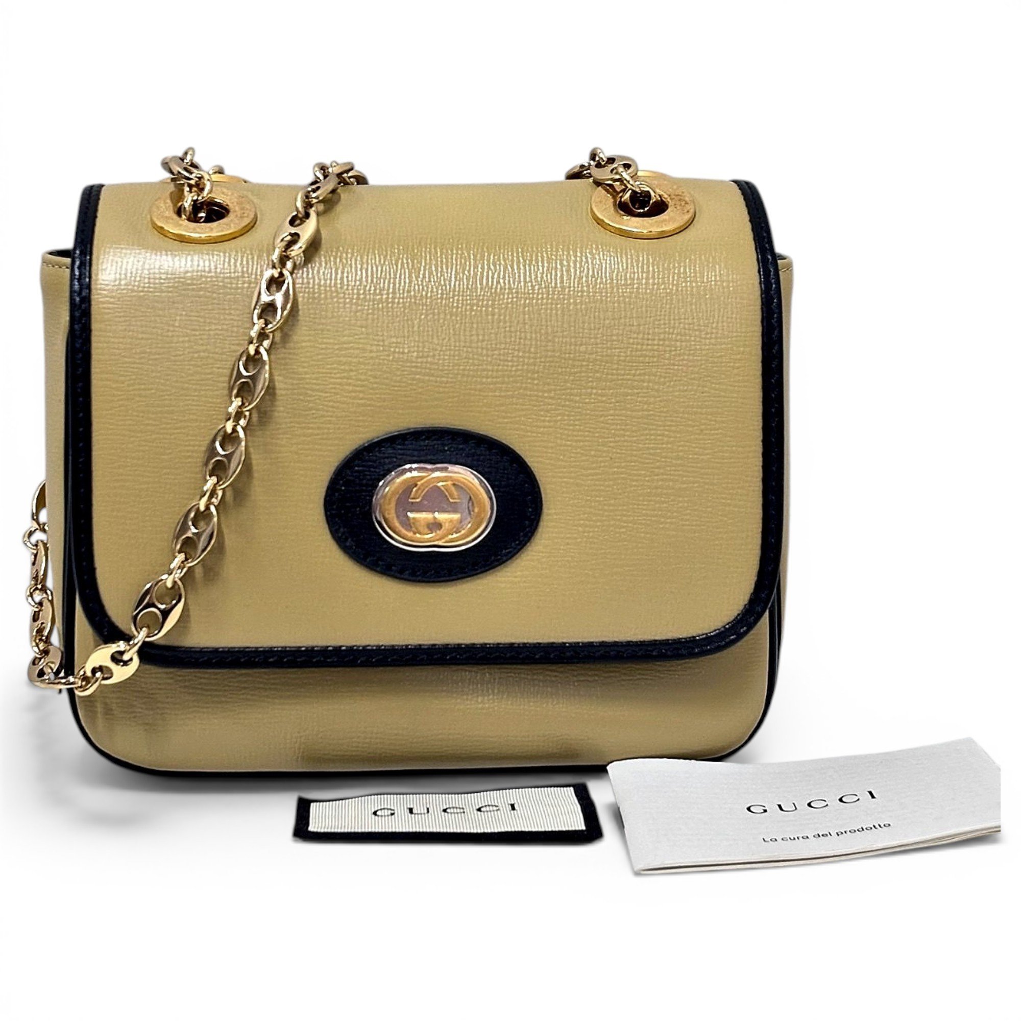Interlocking leather handbag