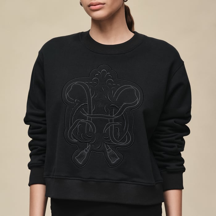 Noir Sweatshirt With Embroidered Darts